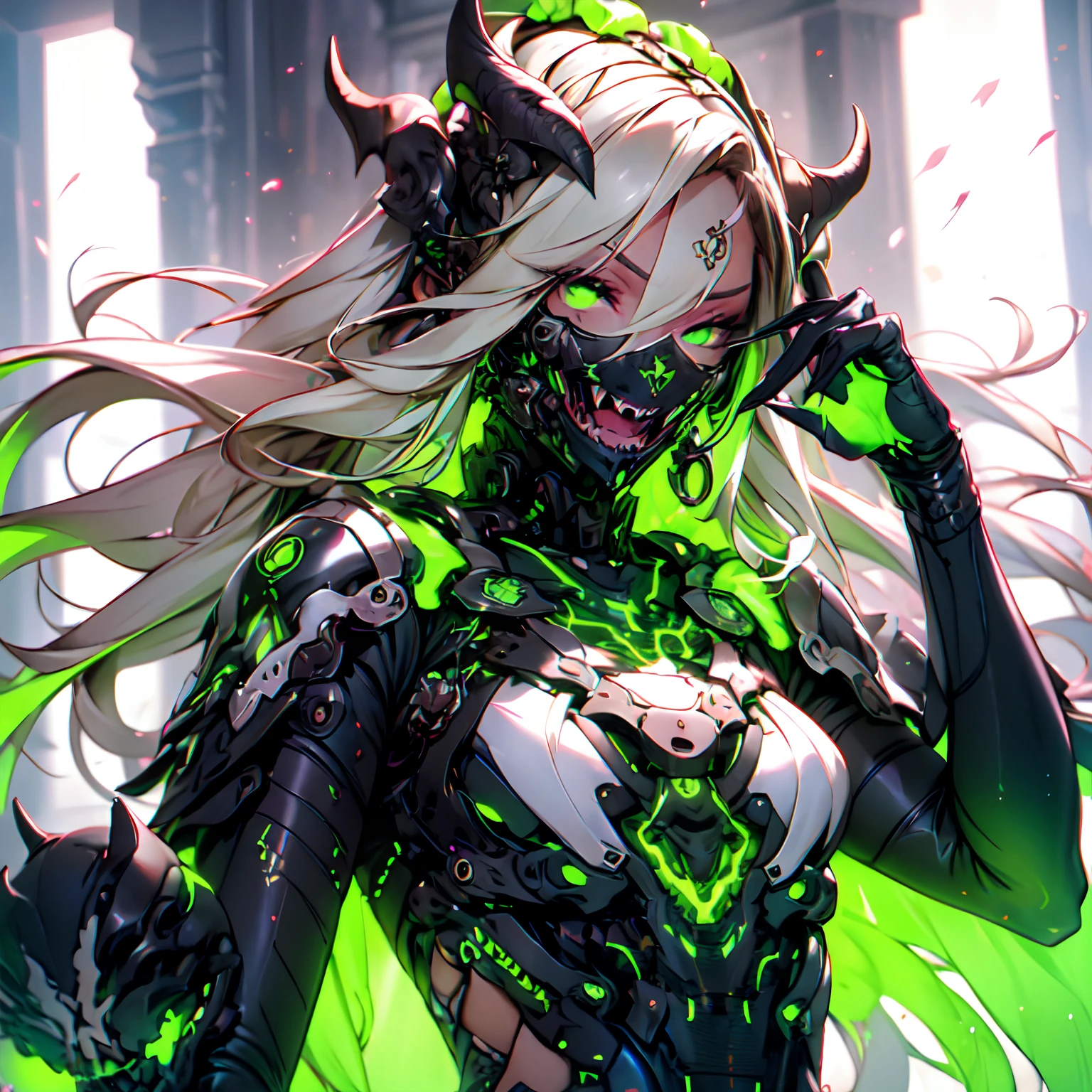 1girl , dynamic pose, fangs, mixed lighting, hyper resolution, good texture, beautiful eyes, masterpiece,tribal clothes, full body clothes