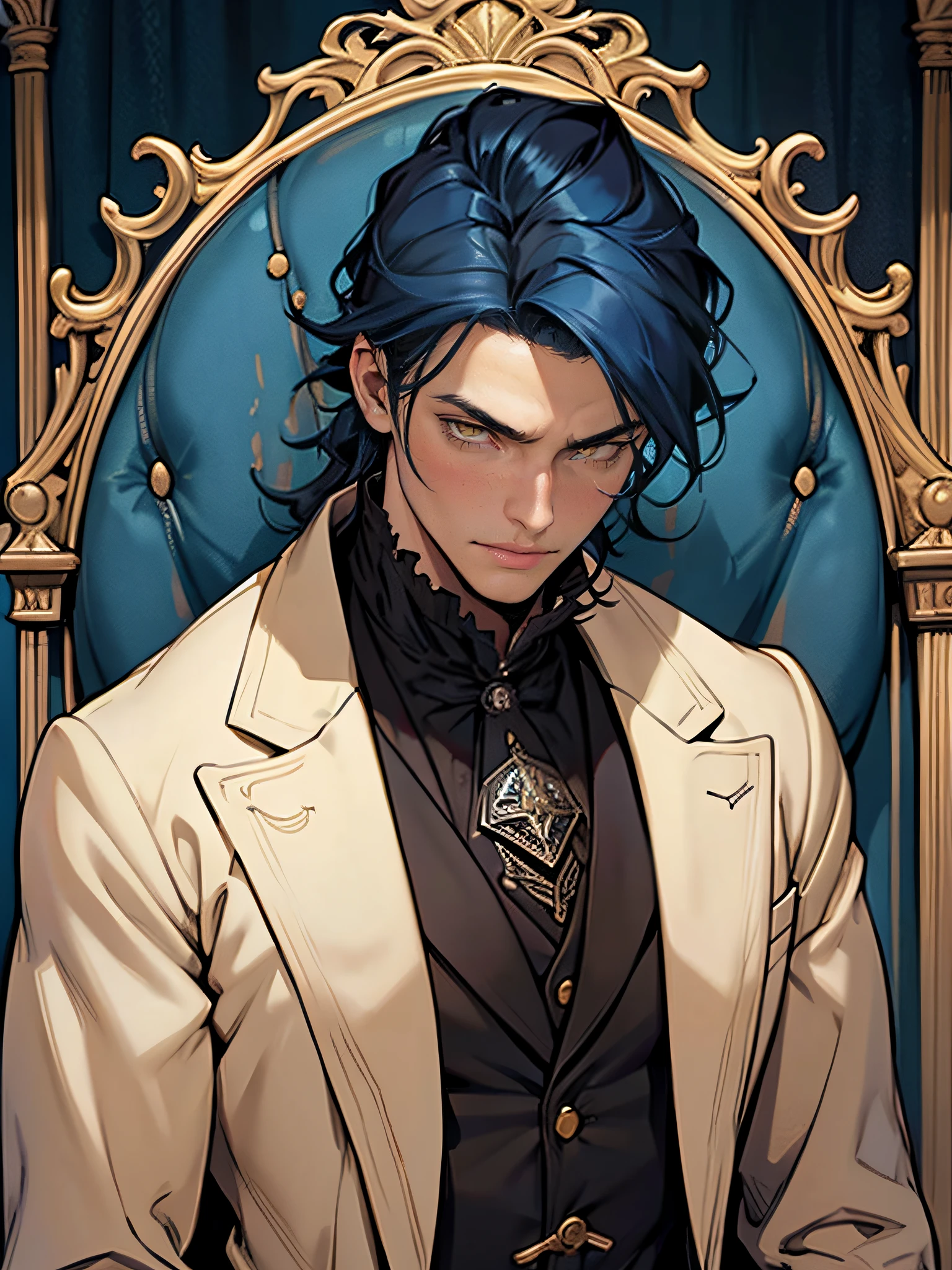 detailed male face, ultra realistic realistic anime yellow eyes