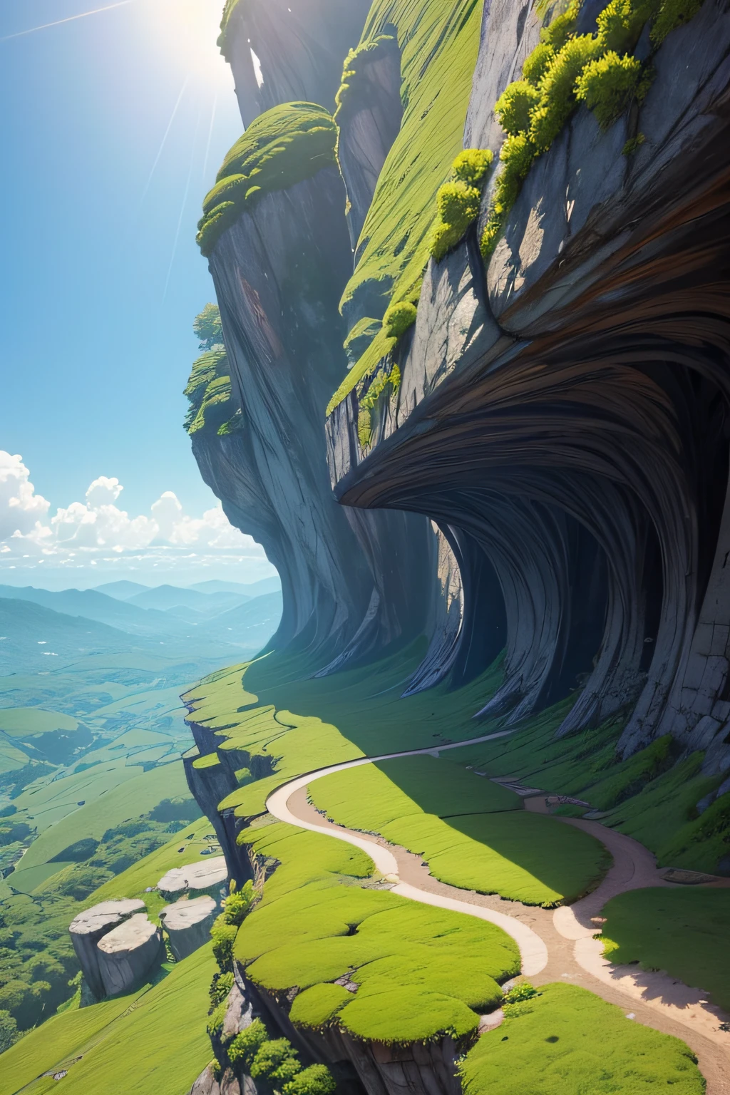 solas de uma deusa loira gigante vistas de baixo estilo anime