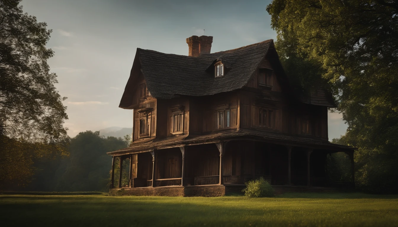 Make a realistic  old house in jangle, ultra hd realistic, 8k picture, highly detailed, ultra sharpness