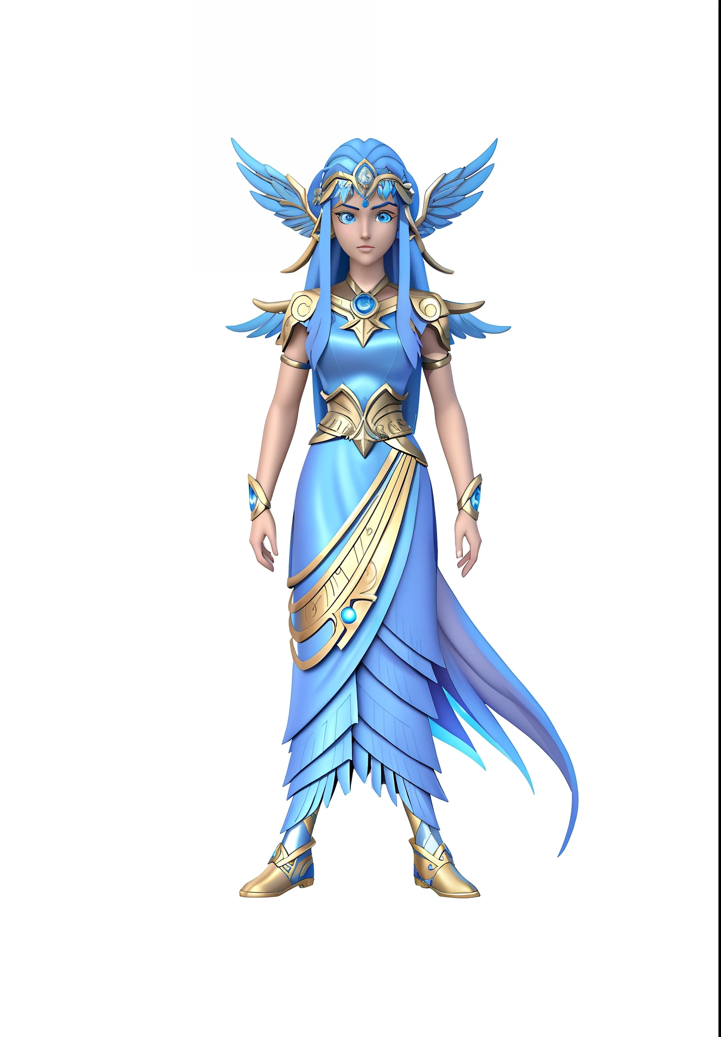a close up of a cartoon of a woman in a blue dress, mystical atlantean valkyrie, maya ali as a wind mage, valkyrie style character, spirit fantasy concept art, knights of zodiac girl, epic mage girl character, official character art, beautiful young wind spirit, 3 d goddess minerva, greek goddess athena, star guardian inspired, the greek goddess aphrotite