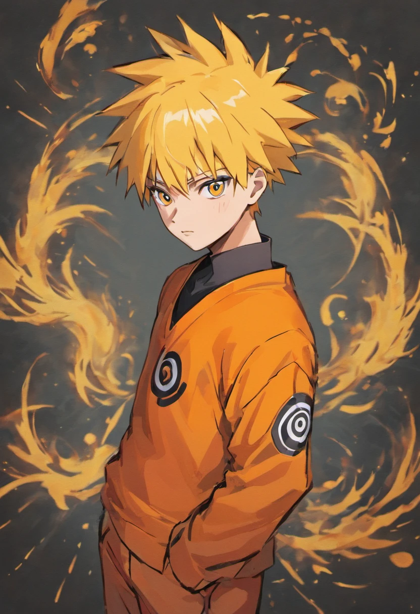 design de camisetas, naruto uzumaki, master part, vetor, colorida, flat illustration, fundo preto dragon in background
