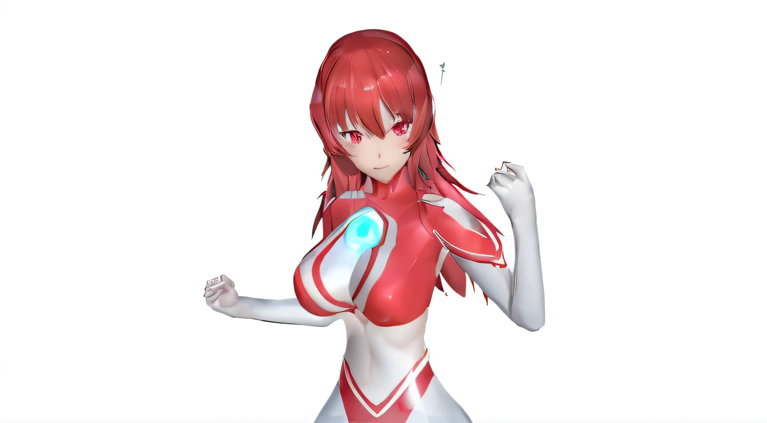 Anime shoujo，s Ultraman，redheadwear，red eyes，Red and white tights