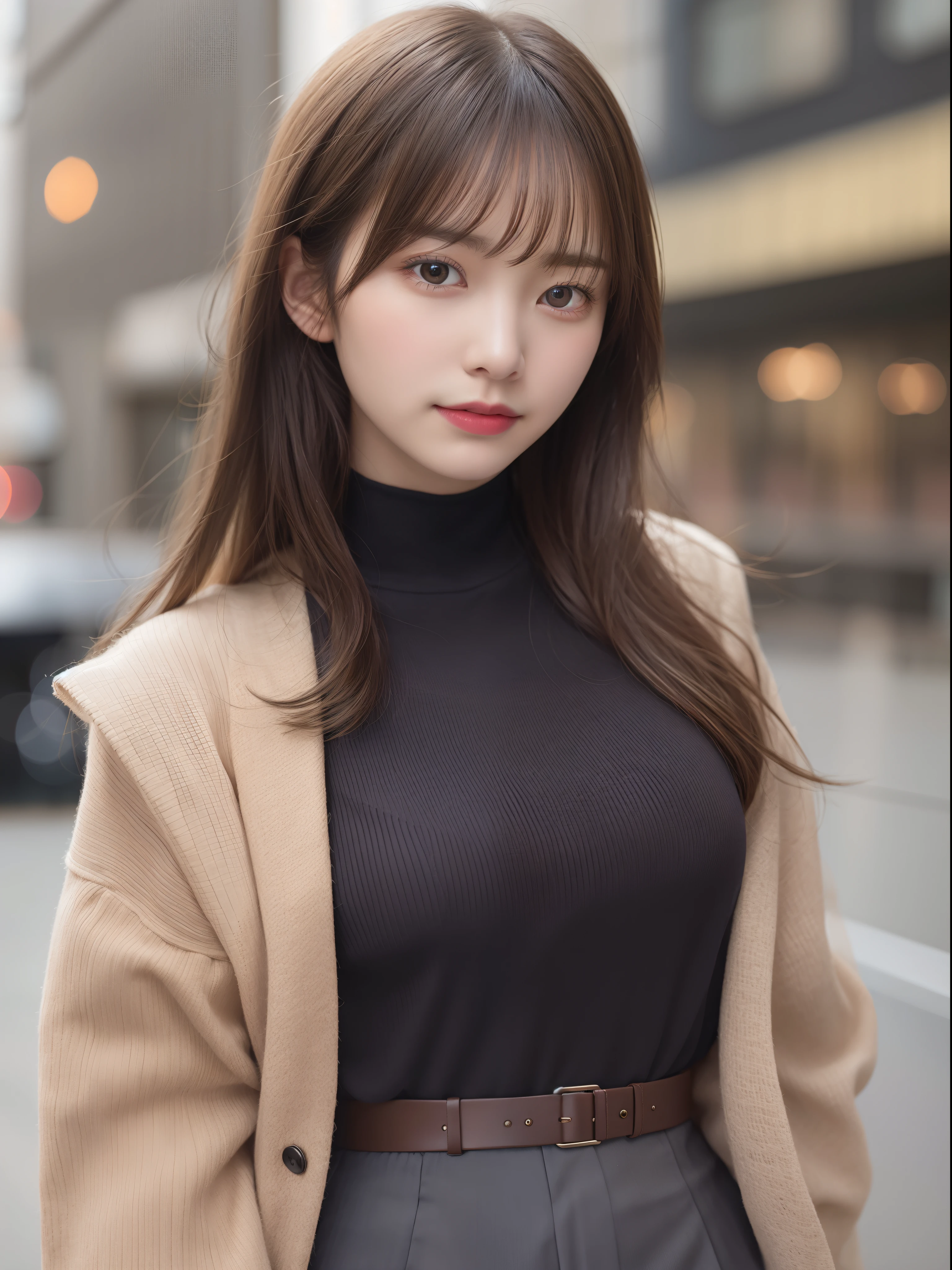 Elegant young woman、Autumn outfit、Photograph the upper body