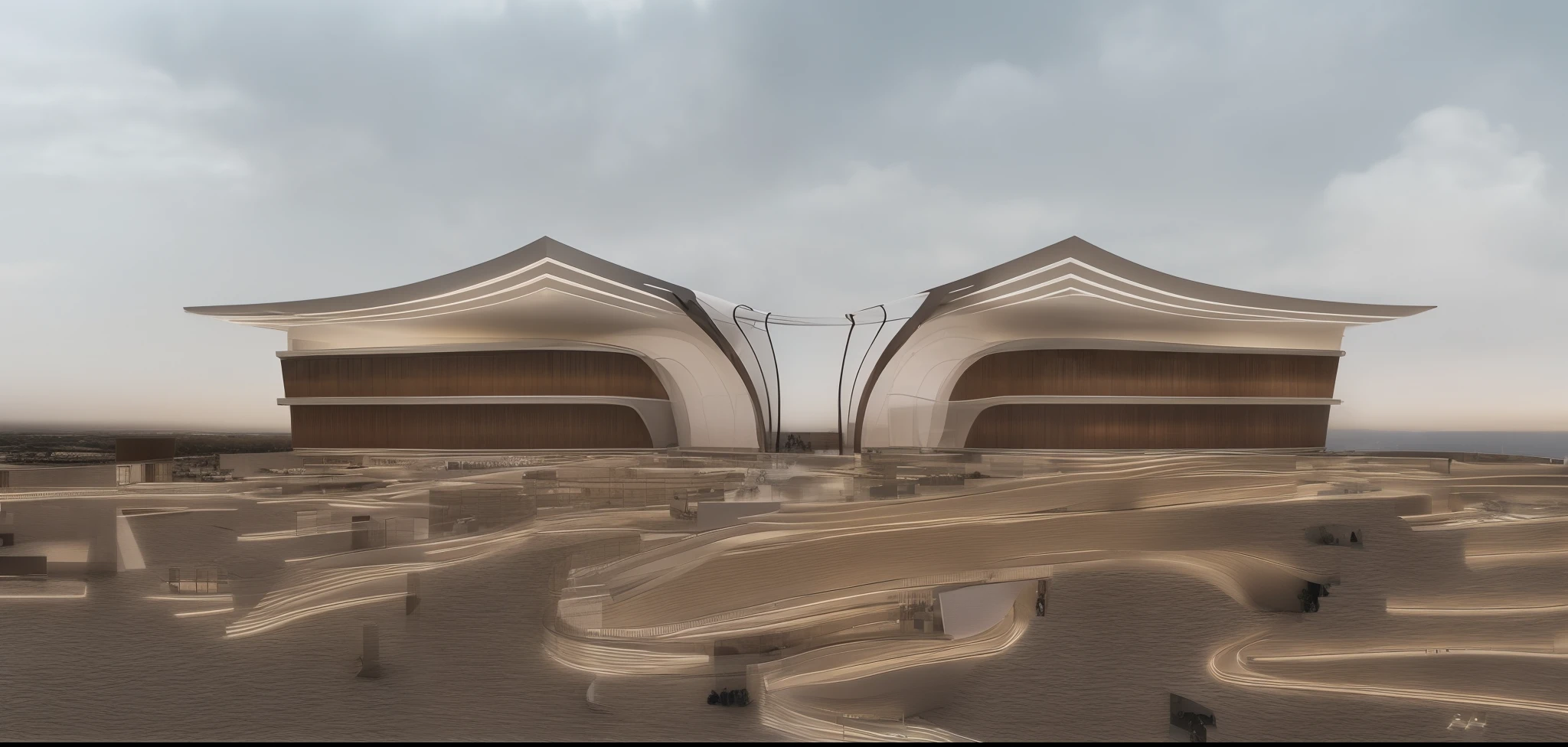 A cultural complex with glasses materials,