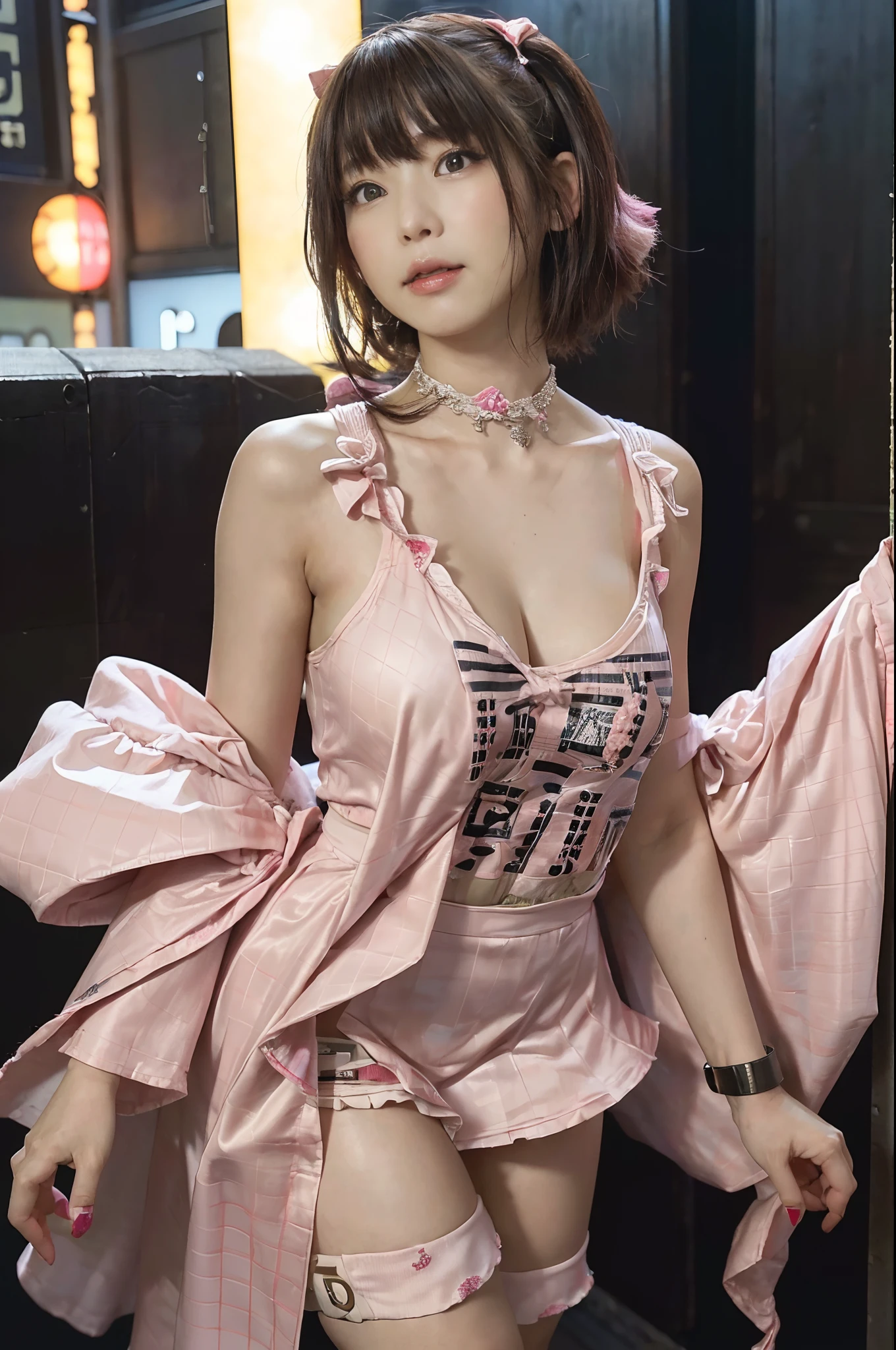 ((of the highest quality, 8K, masutepiece: 1.3, Raw photo)), (Full body: 1.2), (1 girl: 1.1), (Realistic, Photorealistic: 1.37), (A Japanese Lady: 1.5), (Japanese Idol:1.2), (Harajuku fashion:1.7), Standing, Looking away,