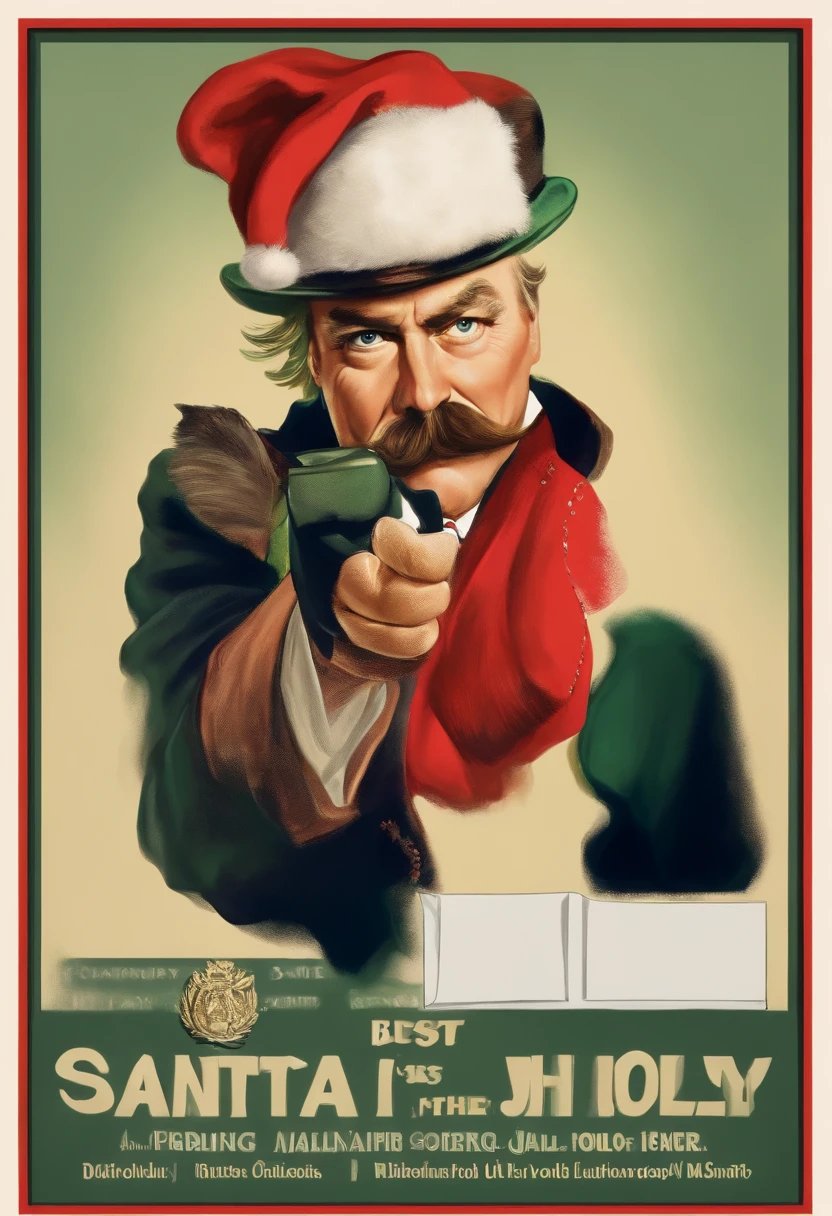 Lord Kitchener pointing but it's santa, jolly, 4k