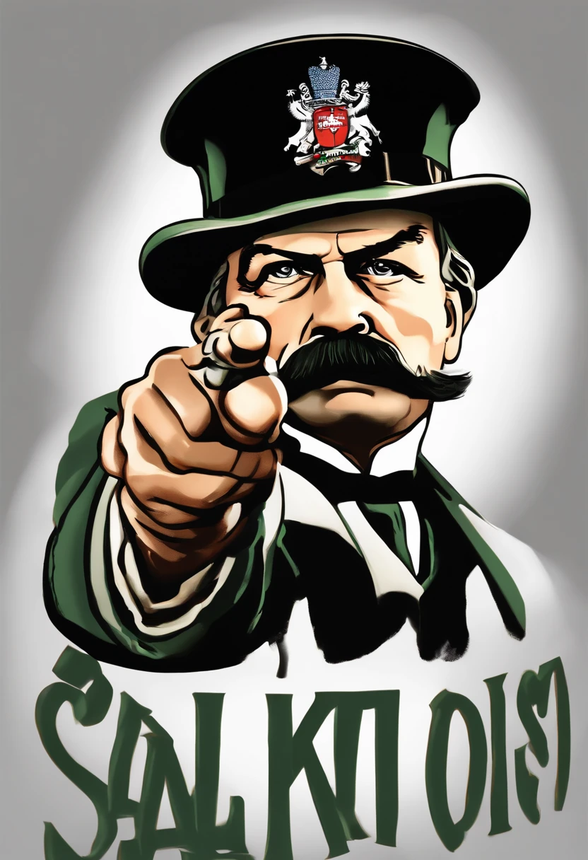 Lord Kitchener pointing but it's santa, jolly, 4k