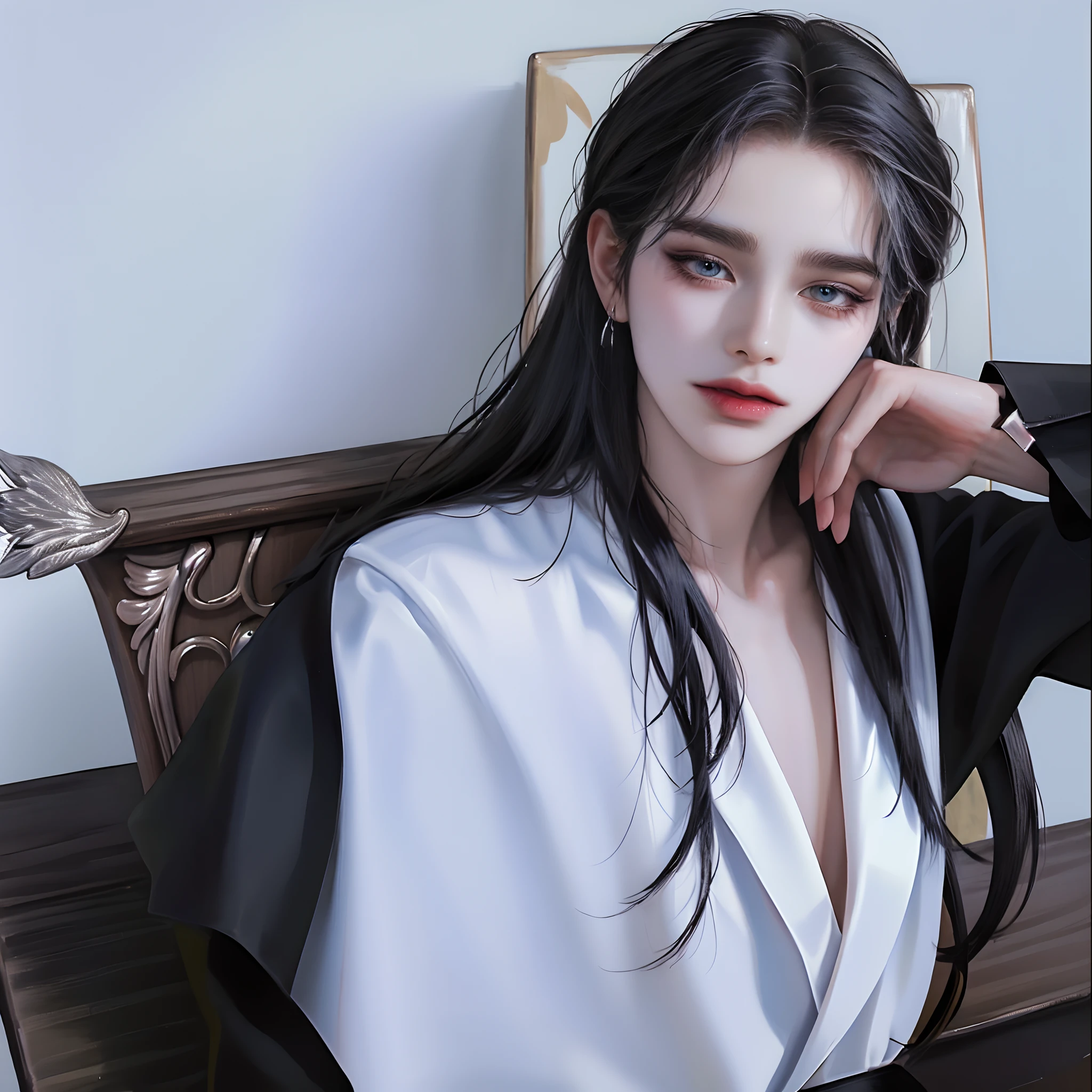 ((4K works))、masterpiece、(top-quality)、((high-level image quality))、((one beautiful women))、Slim body、((Black Y Shirt Fashion))、(Detailed beautiful eyes)、Crow on fantastic city background、((Face similar to Chaewon in Ruseraphim))、((shoulder-length hair))、((bright silver hair))、((Smaller face))、((Neutral face))、((Light blue eyes))、((Korean Women))、((18year old))、((Wild Lady))、((Wild look))、((Show your double teeth and smile))、((Korean makeup with black eyeshadow))、((elongated and sharp eyes))、((Shot alone))、((Fallen Angel))、((Fallen Angel Woman))、Photos of fallen angels、Villain、((amazing photo))、Photographed so that the whole body can be seen、horor、((There is a crow on the right shoulder))、Dark Proof、((Shot diagonally from the side))