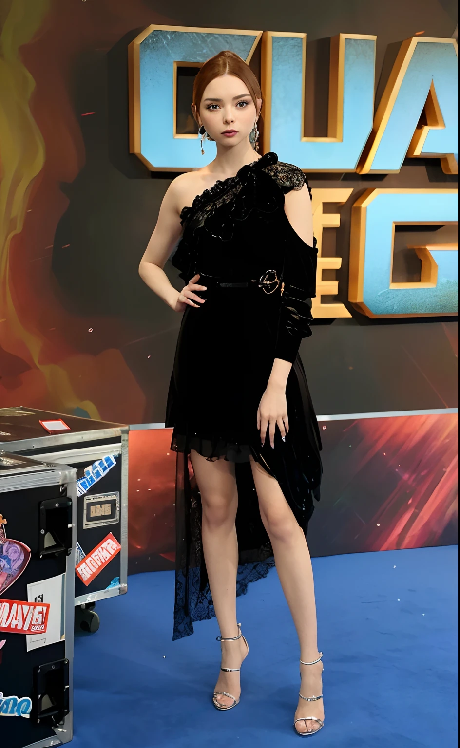 araffed woman in a black dress posing for a picture, karen gillan, daisy ridley, maisie williams, grace moretz, chloe grace moretz, Chloë Grace Moretz, chloe moretz, carice van houten, emilia clarke, jodie whittaker, gemma chan, dakota fanning, lily collins, anna kendrick, natalie dormer, dressed anya taylor - joy