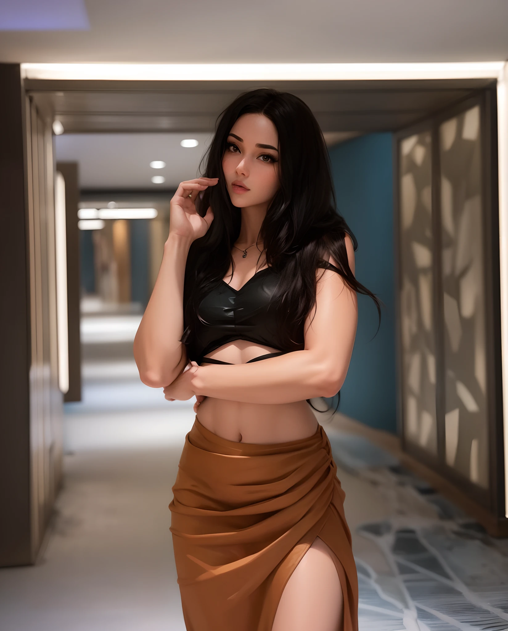 Create a lively animated avatar that accurately represents her figure, outfit, lighting, personality, and perfect
