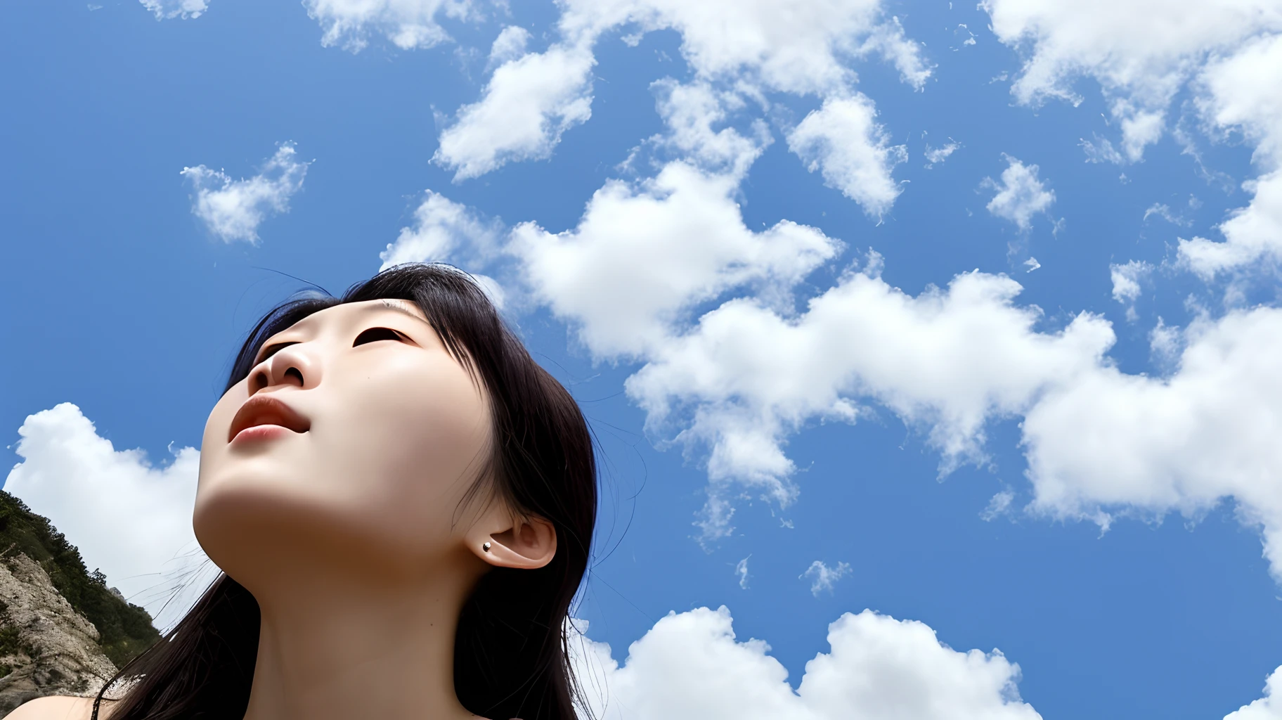 Looking up、femele、Refreshing breeze、