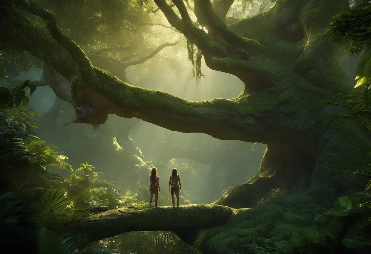 Epic, outside, Ultra HD, Masterpiece, Anatomically correct, Super detailed, Textured skin, Best quality, 8K, high resolution
(2 lovely Na'vi kids, Tucker and Keeley, Have fun in the forests of the planet Pandora) (Tucker and Keeley: 1.5), (The tree of the soul of the Na'vi: 1.0), Na'vi premises.
(Majestic, Tall buildings), Full of life, Dense trees, Leonopteryx,Na'vi:Toruk,scientific name:Gavilandora maxima,Enigmatic Atmosphere, exotic plants, Majestic, Tall, Brightly colored, Active, Elemental Night, Quiet, Mystery movie footage, Fantasticism, Sci-fi