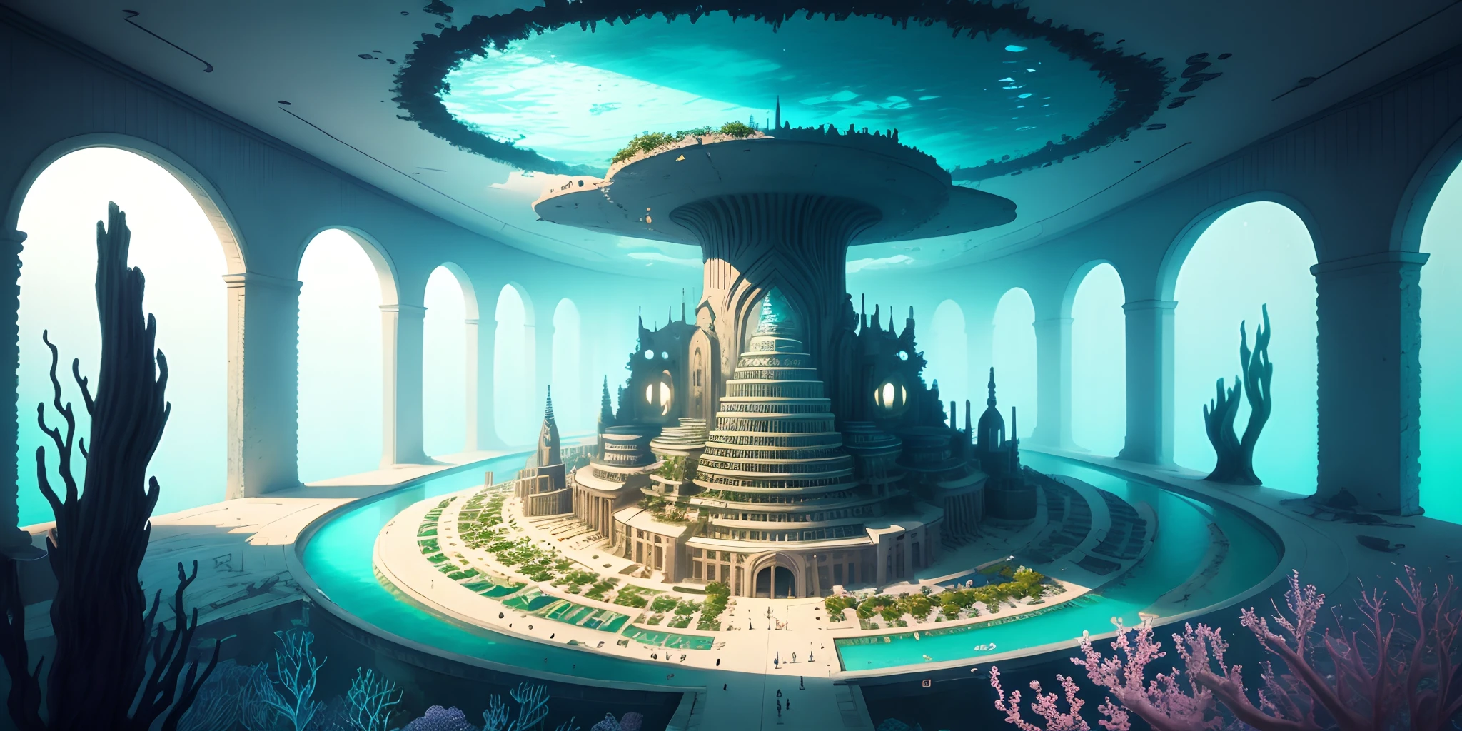 underwater city colorful