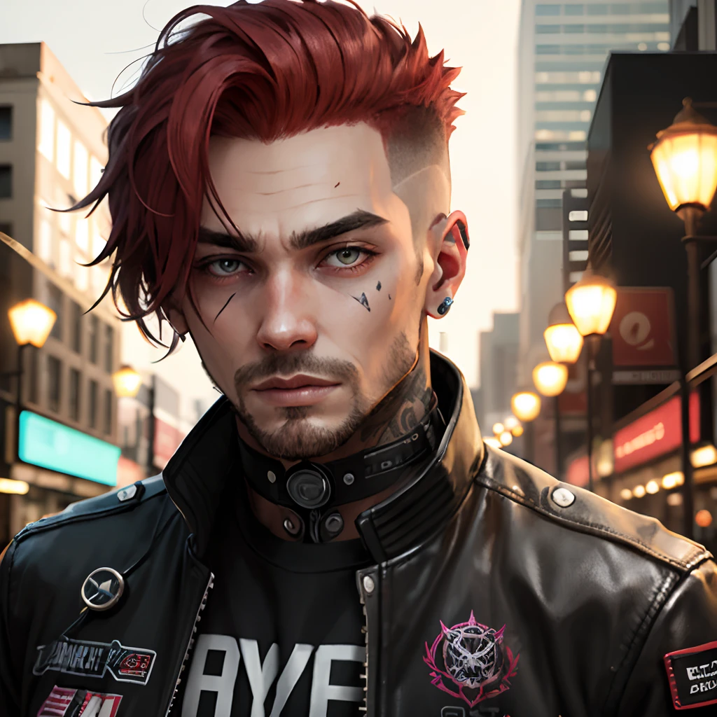 Cyber Redhair Man Adult Punk Real Jacket