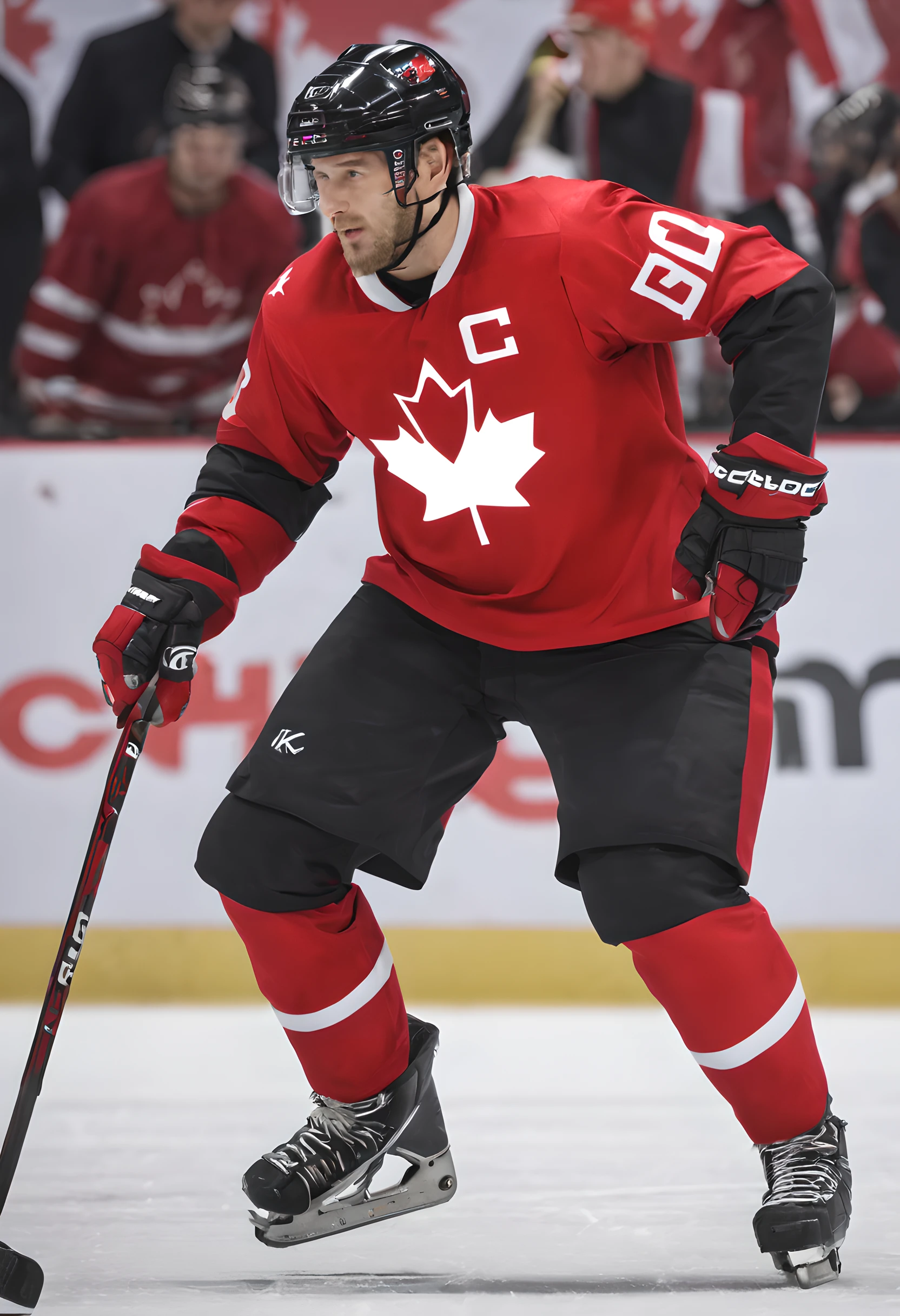 Canadian ice hockey players、Maple mark in the center of the uniform、1man, Solo,