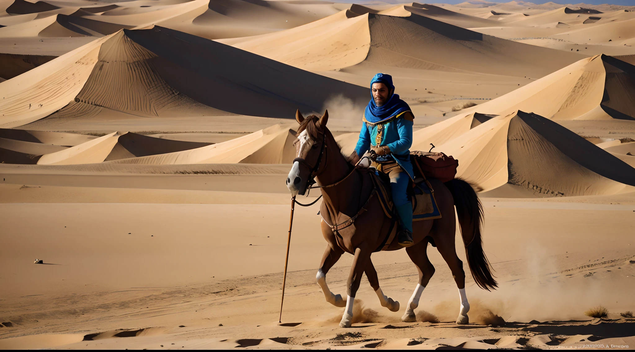 Royal expedition to the Karakum desert, con escenas de exploradores llegando al lugar.