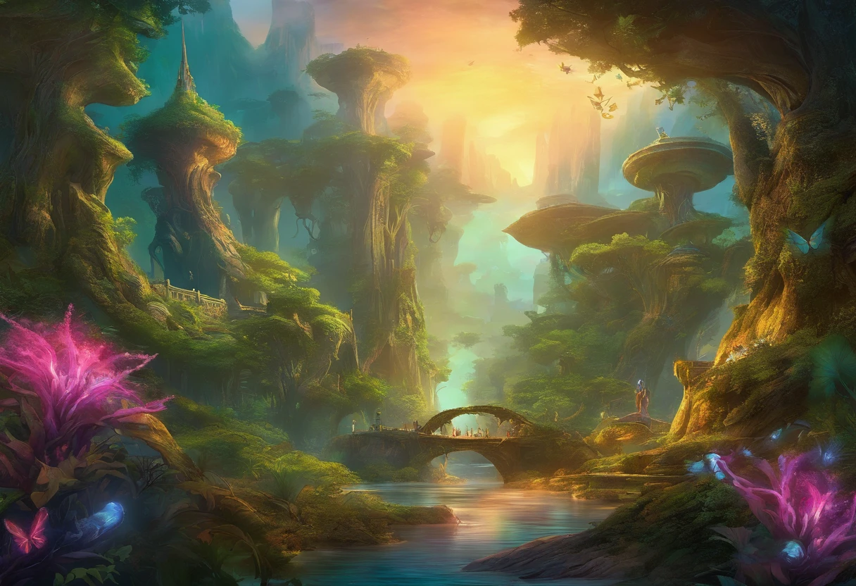 Epic, outside, Ultra HD, Masterpiece, Anatomically correct, Super detailed, Textured skin, Best quality, 8K, high resolution 
(2 lovely Na'vi kids, Tucker and Keeley, Have fun in the forests of the planet Pandora) (Tucker and Keeley: 1.5), (The tree of the soul of the Na'vi: 1.0), Na'vi premises.
(Majestic, Tall buildings), Full of life, Dense trees, Lepidoptera,Na'vi:Toruk,scientific name:Gavilandora Maxima，Enigmatic Atmosphere, exotic plants, Majestic, Tall, Brightly colored, Active, Elemental Night, Quiet, Suspense movie clips, Fantasticism, Sci-fi