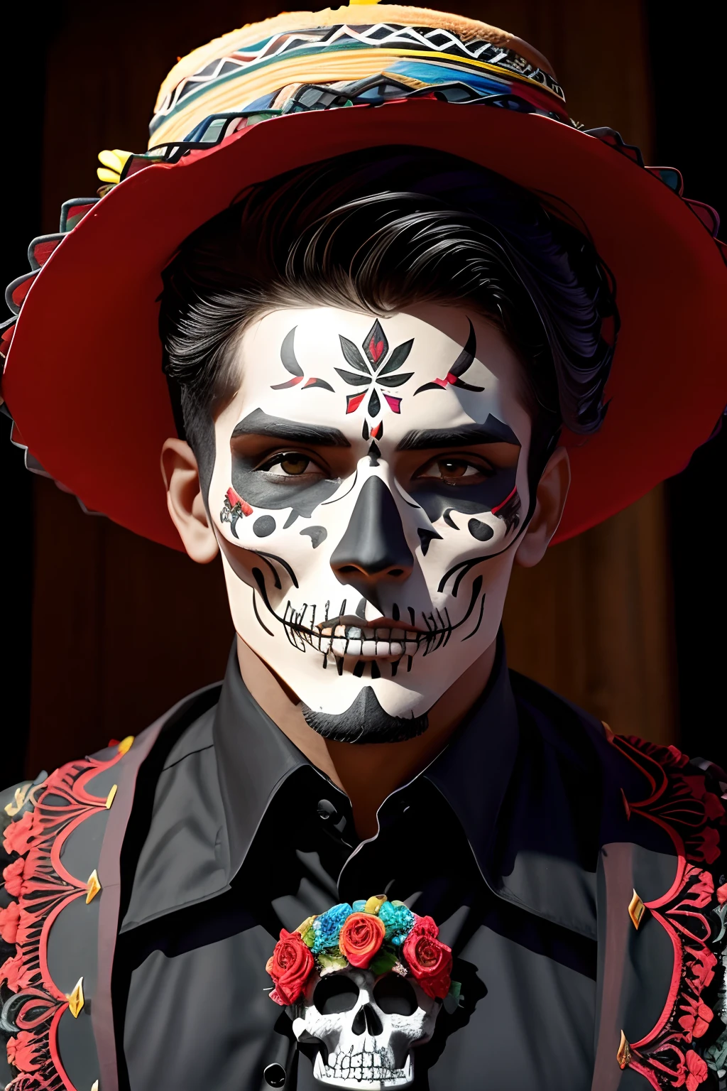 sombrero color negro, quitar flores