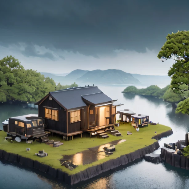 Telephoto vista holiday home(CG 8k wallpaper extremely detailed, Masterpiece, Best quality, Ultra-detailed), (better lighting, better shade)(Very nice and beautiful wood grain), Floating, High saturation, Dynamic Angle, ((A quaint youth hostel)), Camping sites,Gorgeous, ningguangrnd(deep in the night) Telephoto vista,Telephoto vista,Telephoto Vista Campground