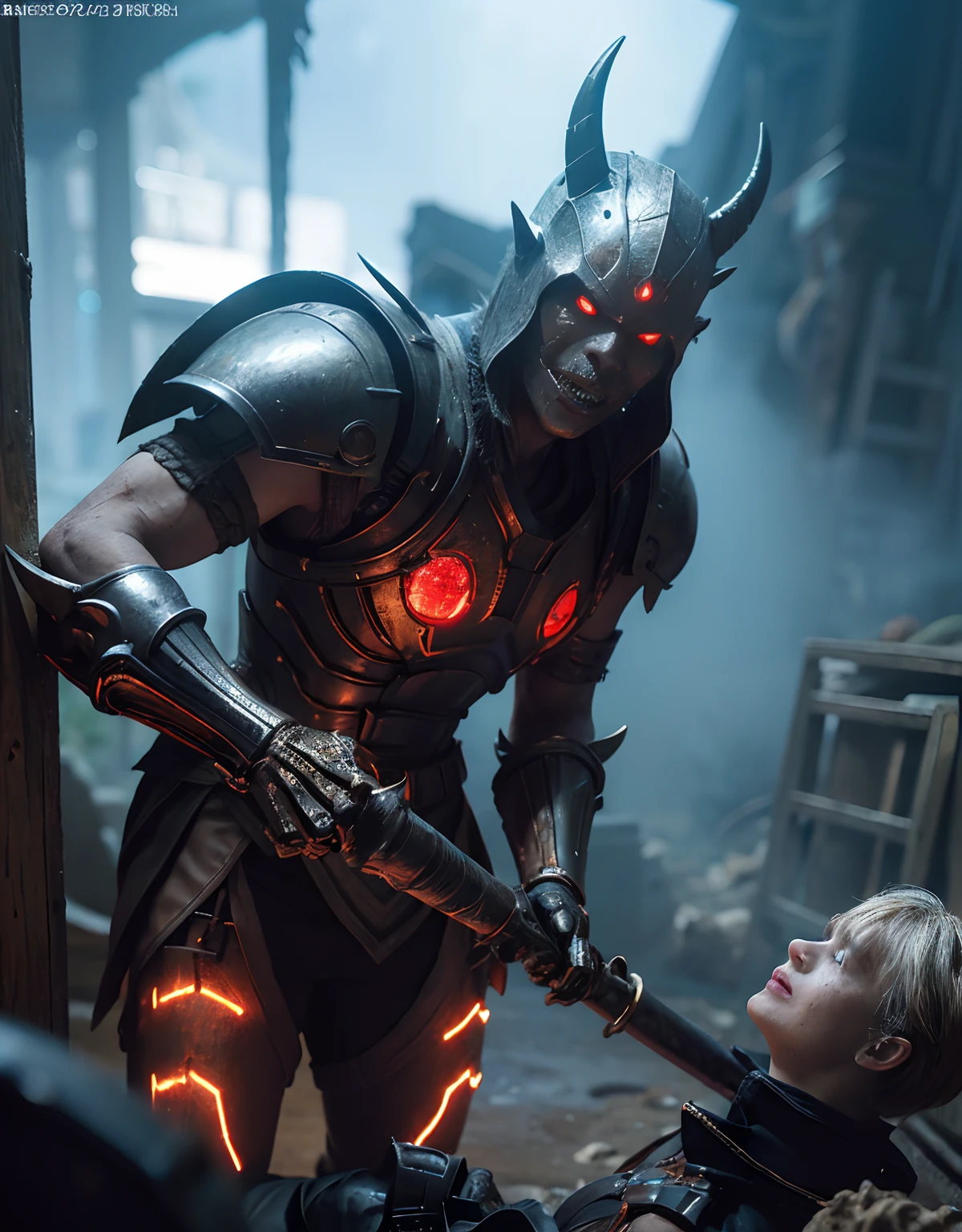 (One Knight Girl)、top-quality、masterpiece、超A high resolution、(Photorealsitic:1.4)、Raw photo、1人、Fight mutants、(Wear the Dark Knight's Armor)、glowy skin、(((Dark Fantasy)))、With a beautiful sword and shield、(Black Metal Bodysuit)、(Fight goblins、ogre、Fierce battle with orcs),(Fight fiercely against aliens)、Fight fiercely、(Skeleton collective background),(Background of decaying dungeon ruins)、(Skeleton helmet)、(Fighting Demonic Beasts)、(Small LED)、((super realistic details))、portlate、(Strong giant demon beast background),globalillumination、Shadow、octan render、8K、ultrasharp、Colossal tits、Raw skin is exposed in cleavage、metals、Details of complex ornaments、Japan details、highly intricate detail、Realistic light、(Mystical expression),CGSoation Trends、Red Eyes、radiant eyes、Facing the camera、neon details、(Mechanical limbs)、(blood vessels connected to tubes)、()、Gundam、Small LED、Toostock、(Fight aliens on another planet)、(Attack of the Monster Beasts)、(Wounded in a deadly battle)、