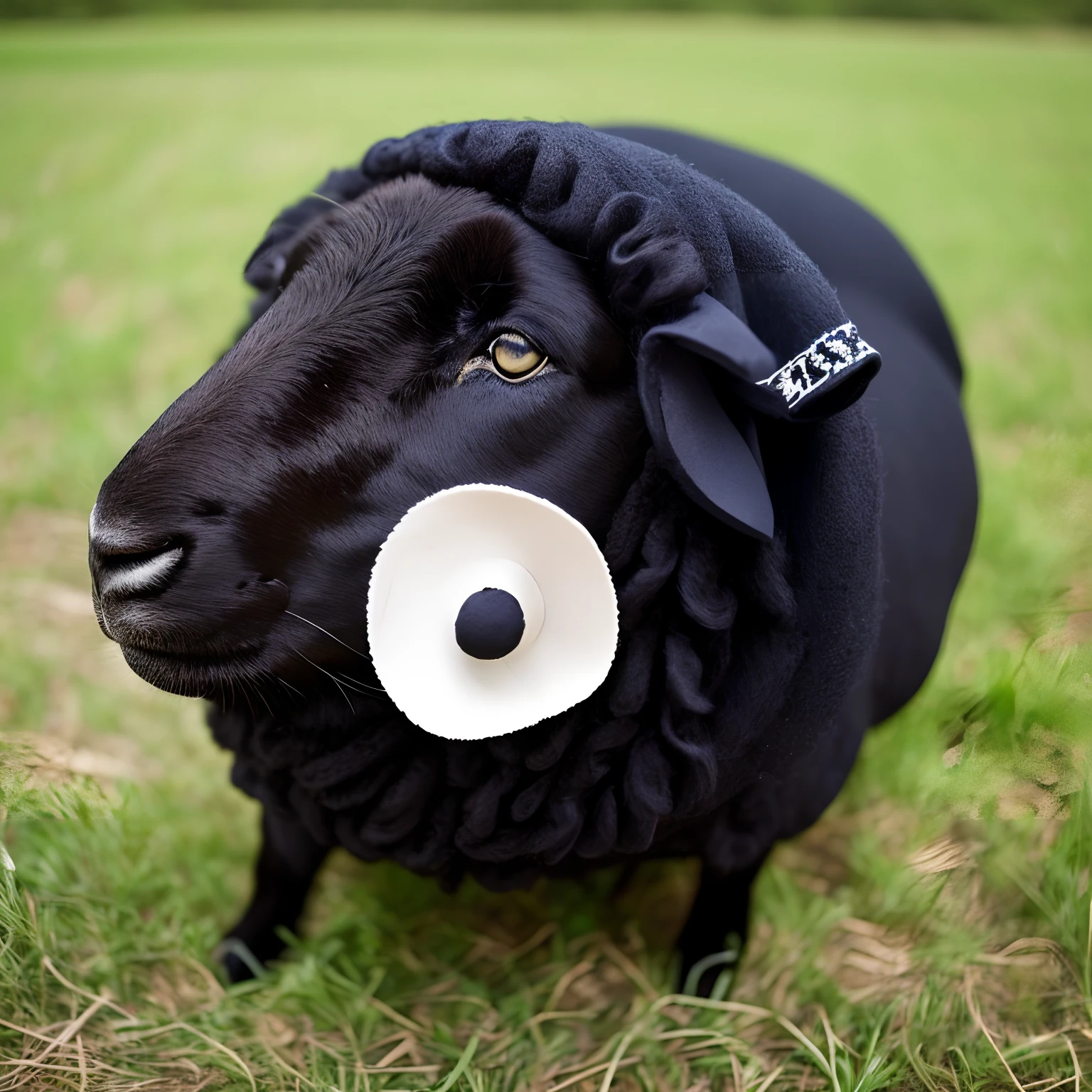 Black sheep in a hat