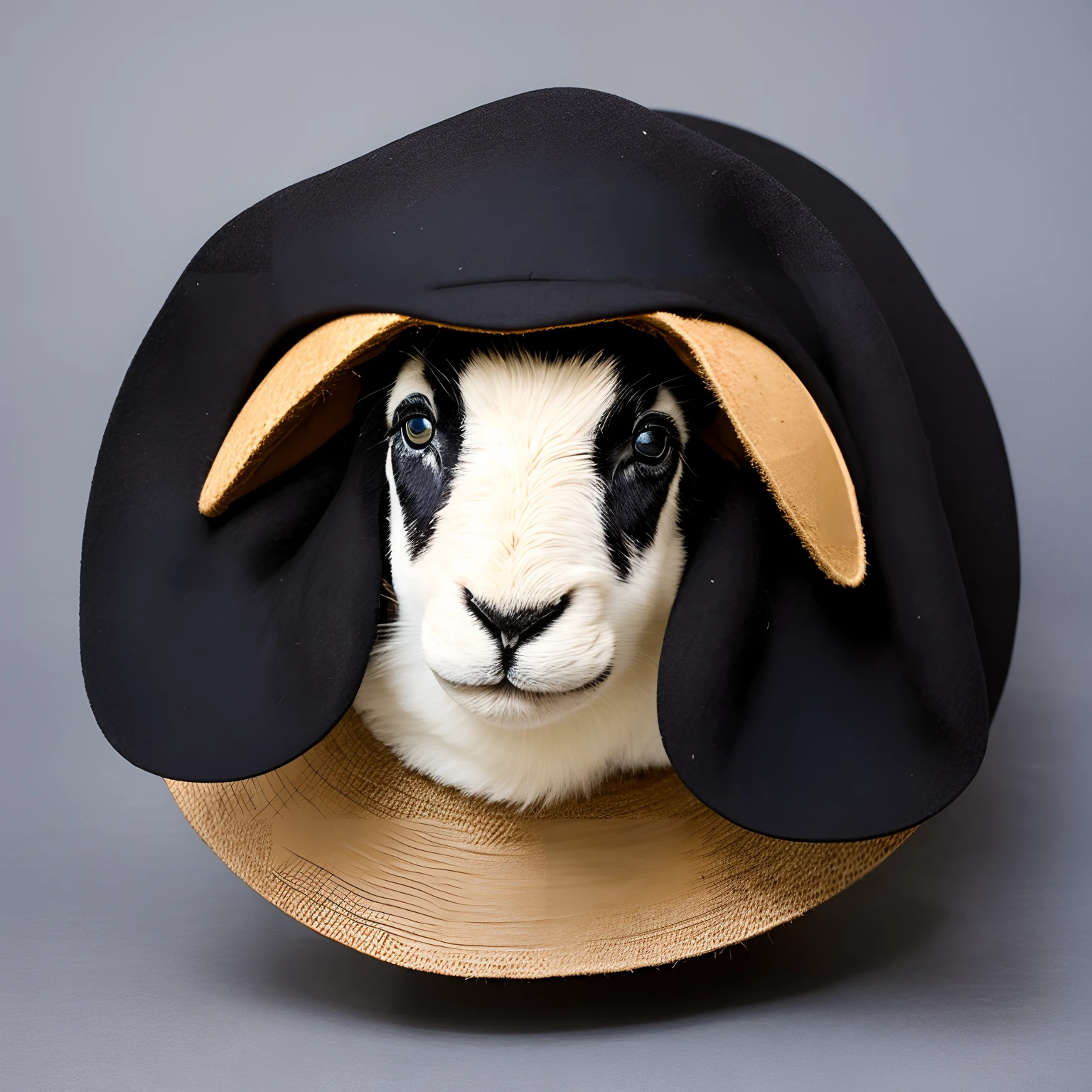 Black sheep in a hat