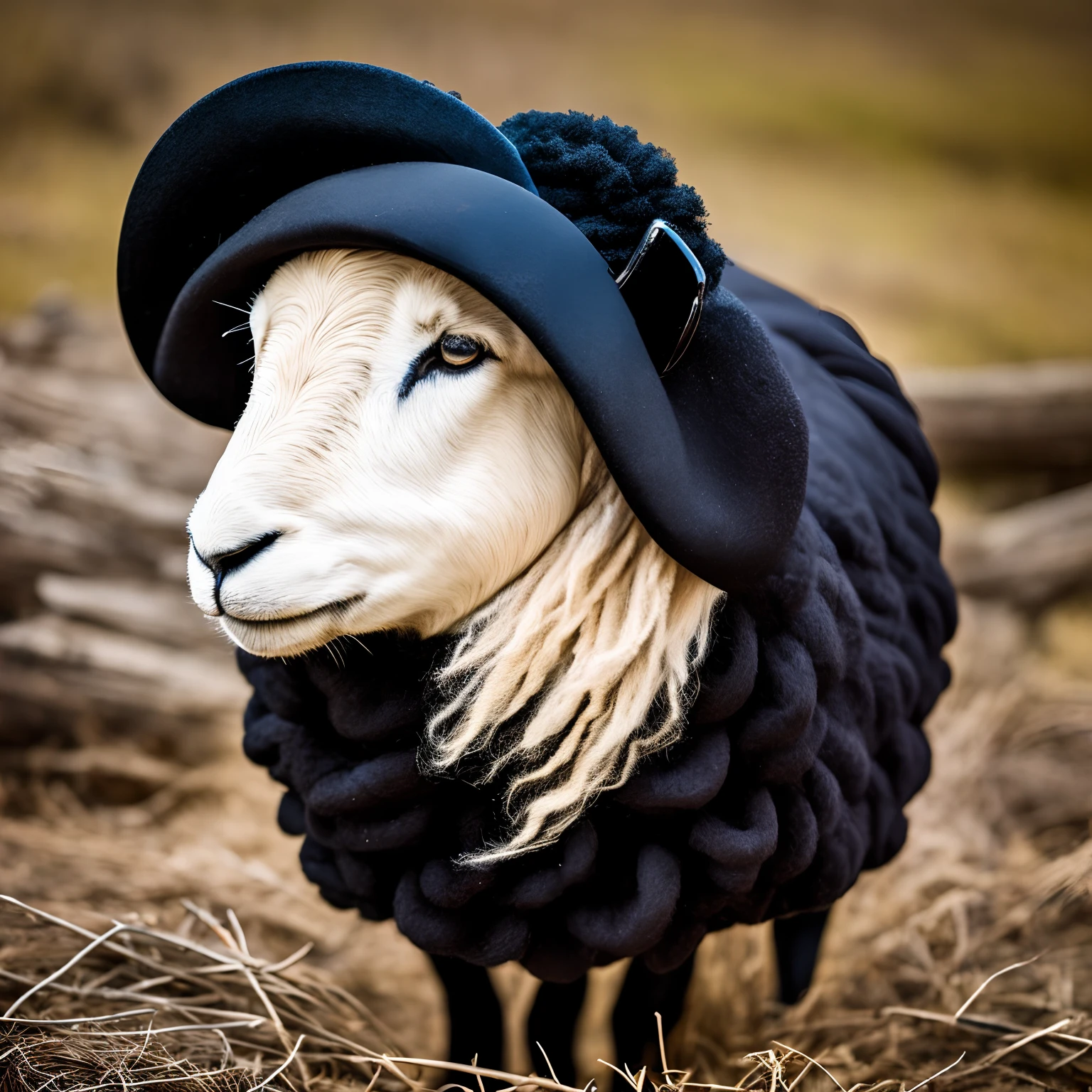 Black sheep in a hat