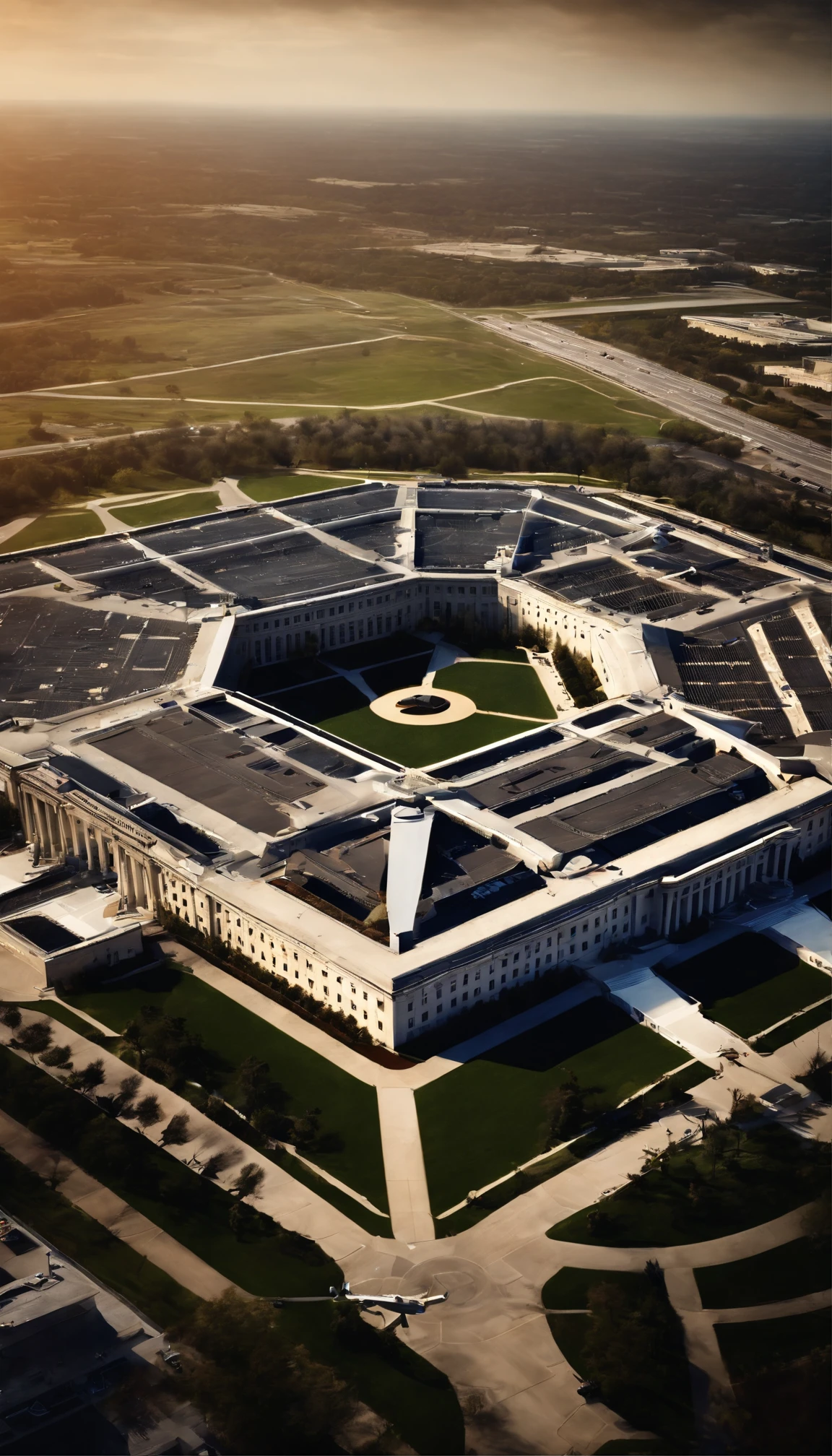Realistic US Department of Defense aerial view