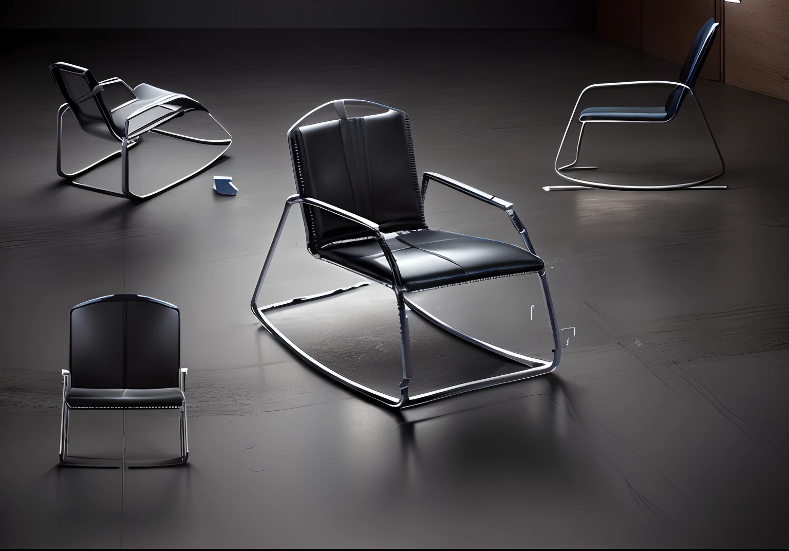 The chair support part is made of metal，The seat and backrest are made of PU leather