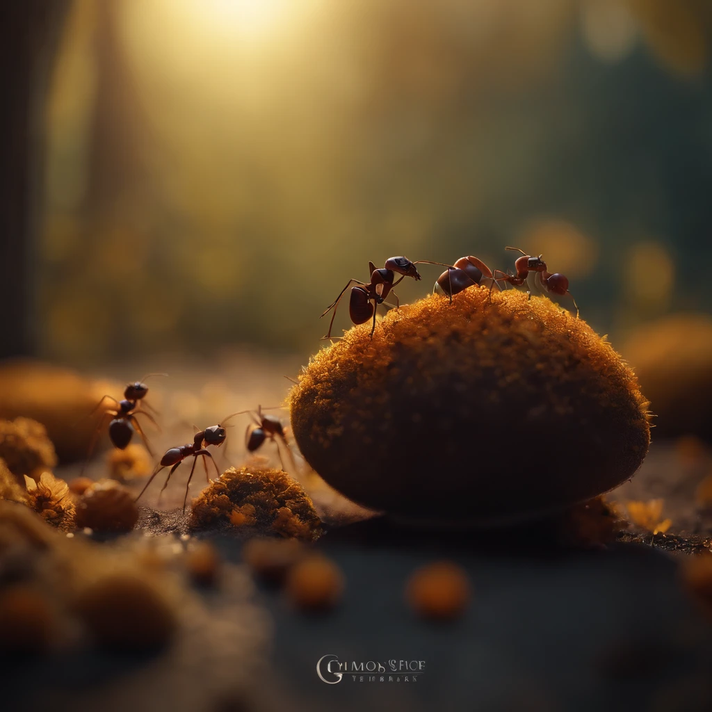 Halloween ants,Center composition,(tmasterpiece,Best quality:1.2),the best lights,The best shadow,Render the background, stylized 3d render