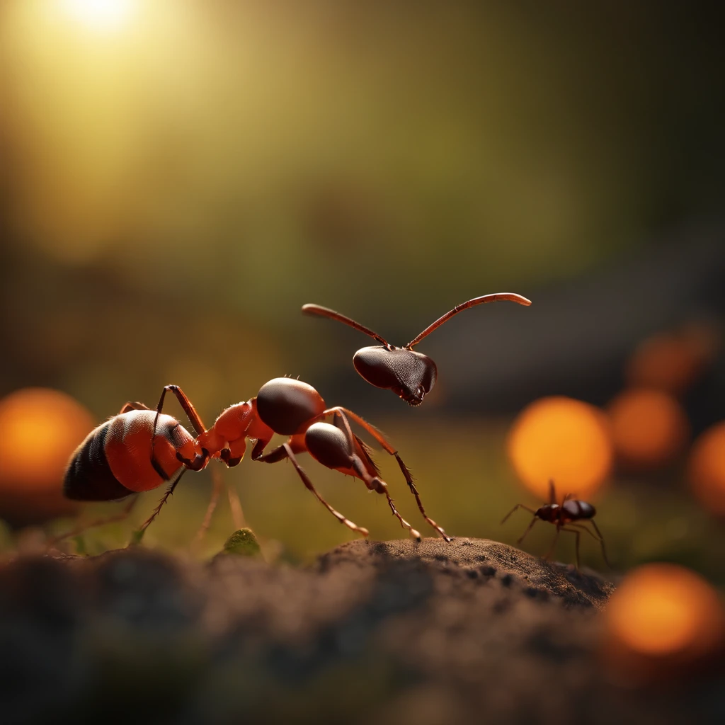 Halloween ants，Center composition，（tmasterpiece，Best quality：1.2），the best lights，The best shadow，Render the background, stylized 3d render