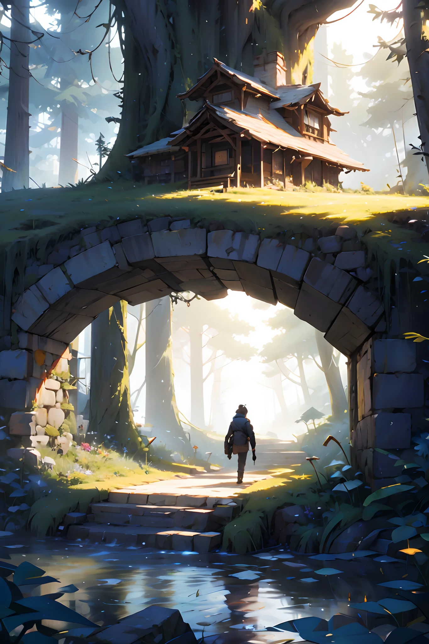 The theme of the forest,buliding