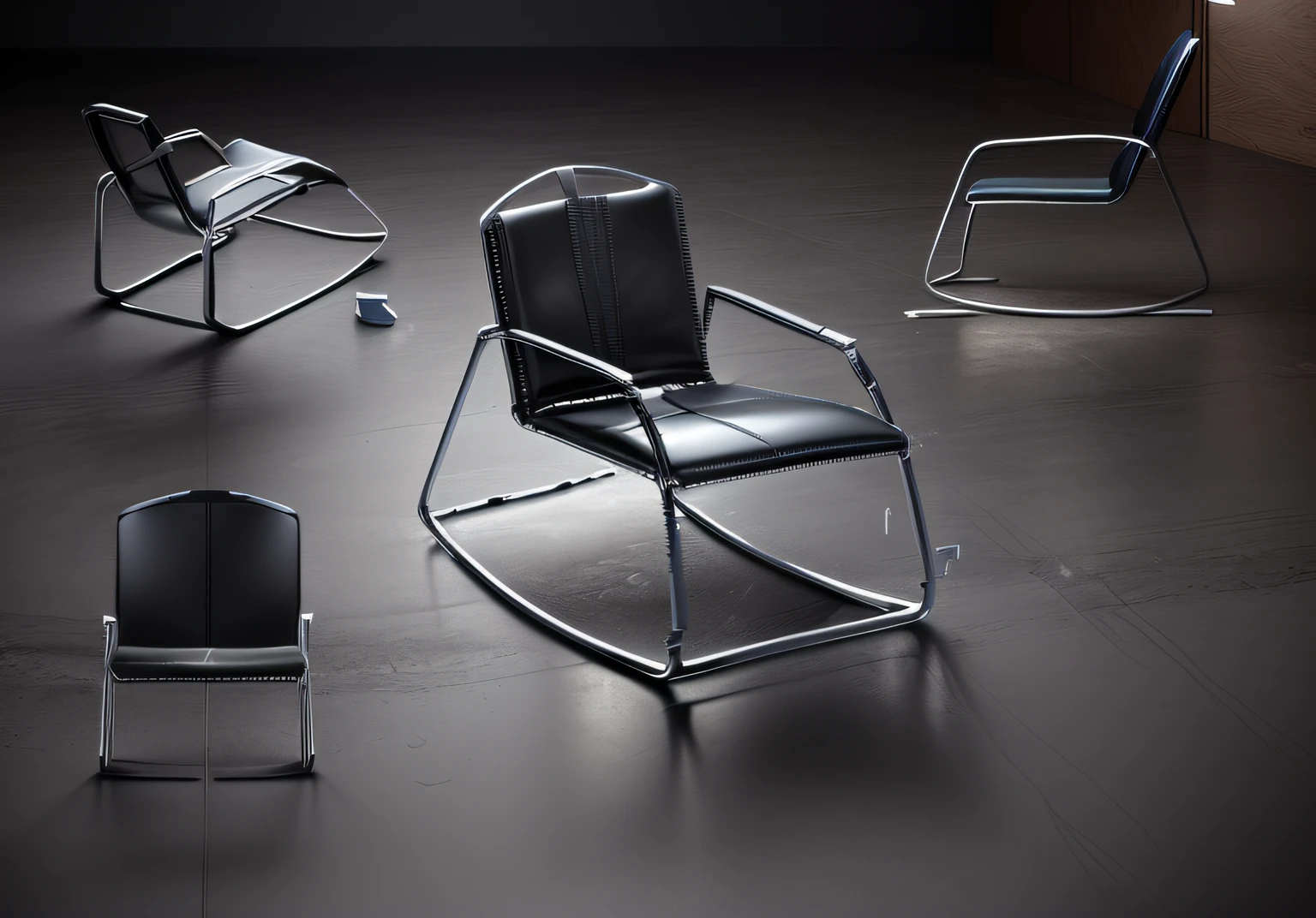 The chair support part is made of metal，The seat and backrest are made of PU leather