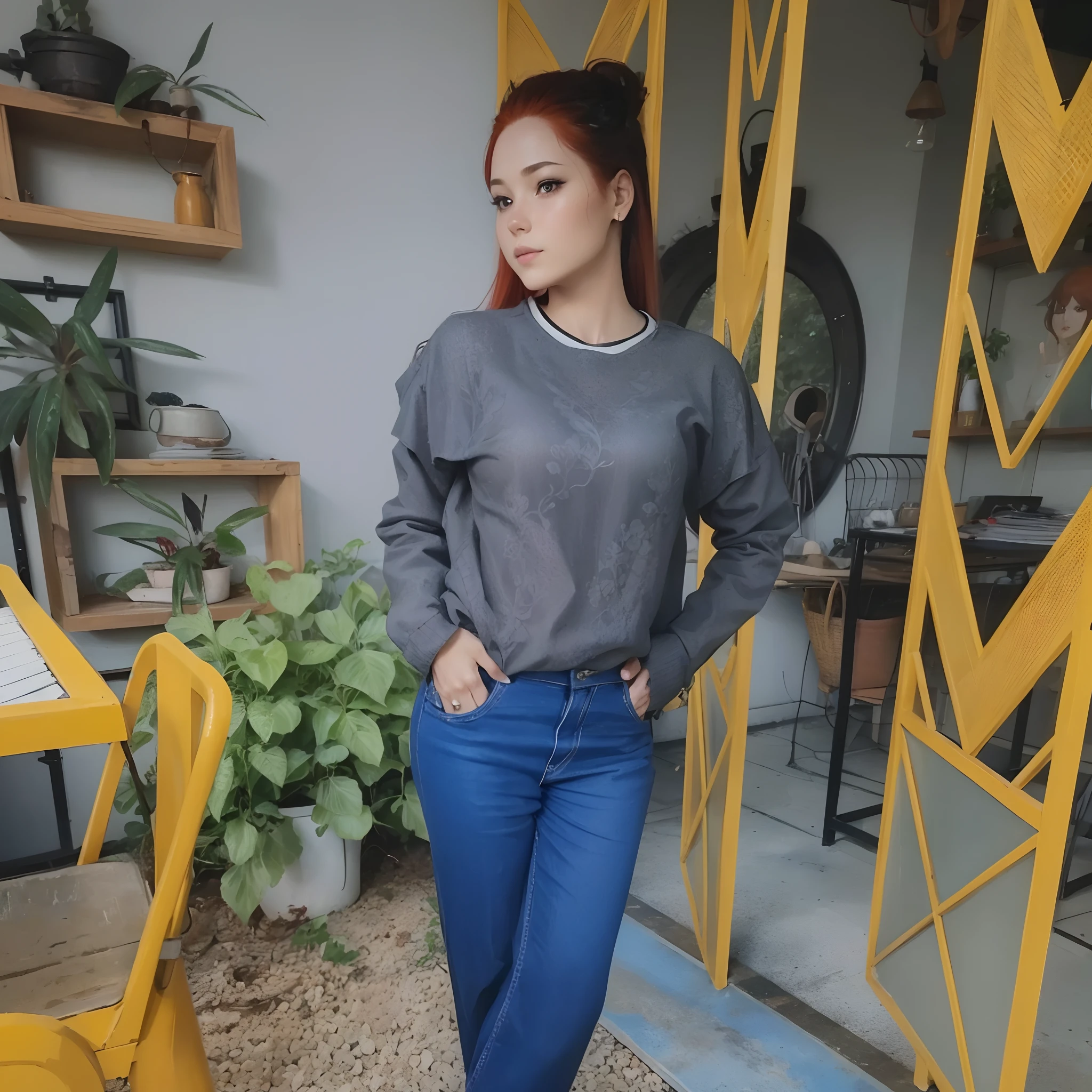 ((red hair:1.2)),realistic,propotional body, perfect body, S148_EmmaWhite,perfect lighting, balanced eyes, (Best quality details:1.2),realistic,8K High definition,Ultra Detailed,High quality texture,intricate details,detailed texture,finely detailed,high detail,extremely detailed,High quality shadow,Detailed beautiful delicate face,Detailed beautiful delicate eyes, beautifull 1girl, solo, dynamic pose, (smile:0.3), facing front, detailed face, detailed eyes,wanwan