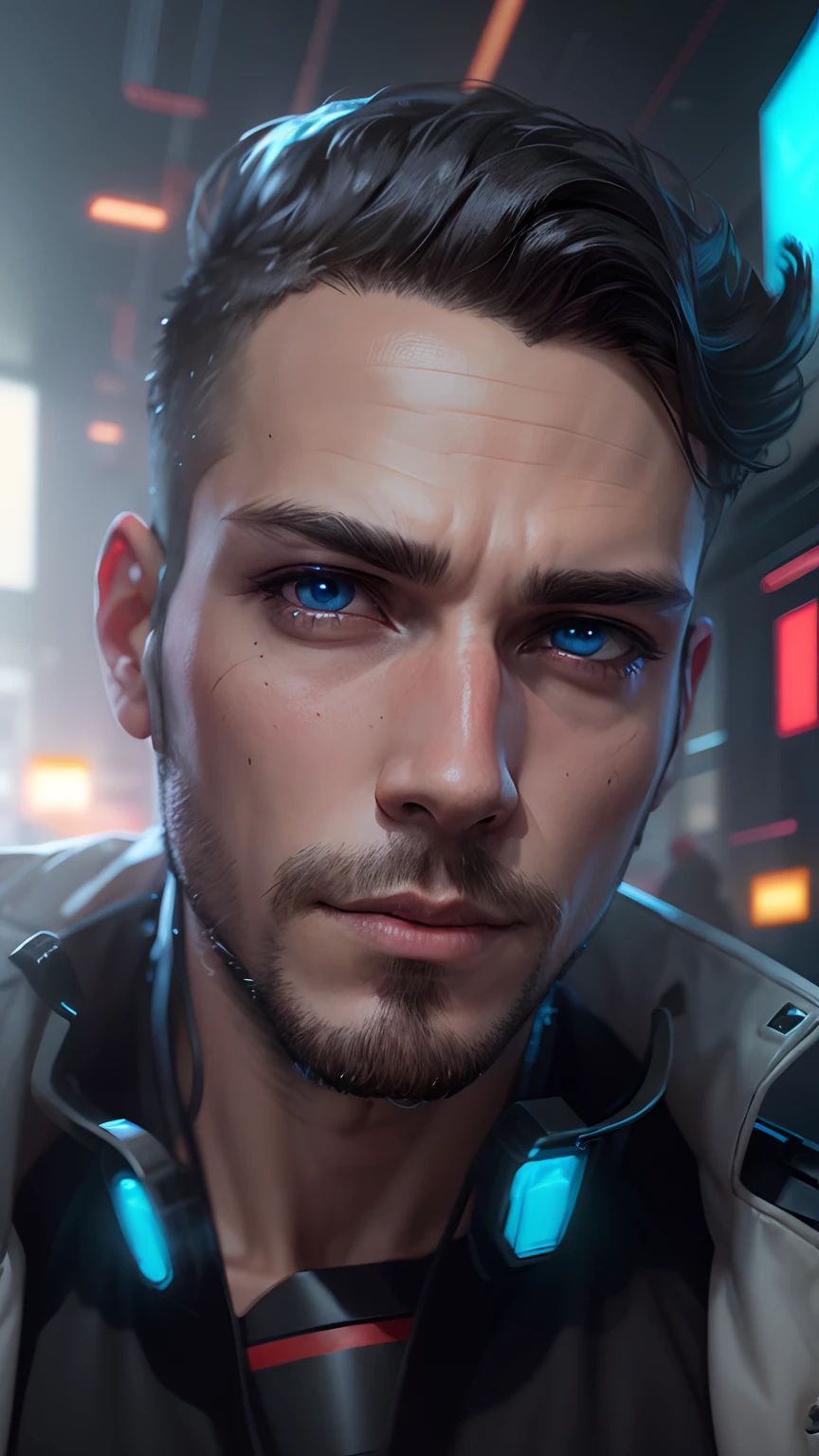 Change background cyberpunk handsome boy, realistic face, 8k, ultra realistic,