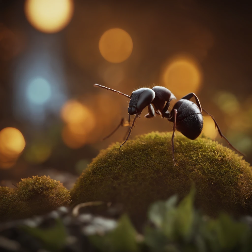 Halloween ants，Center composition，（tmasterpiece，Best quality：1.2），Bright lights，the best lights，The best shadow，Render the background, stylized 3d render