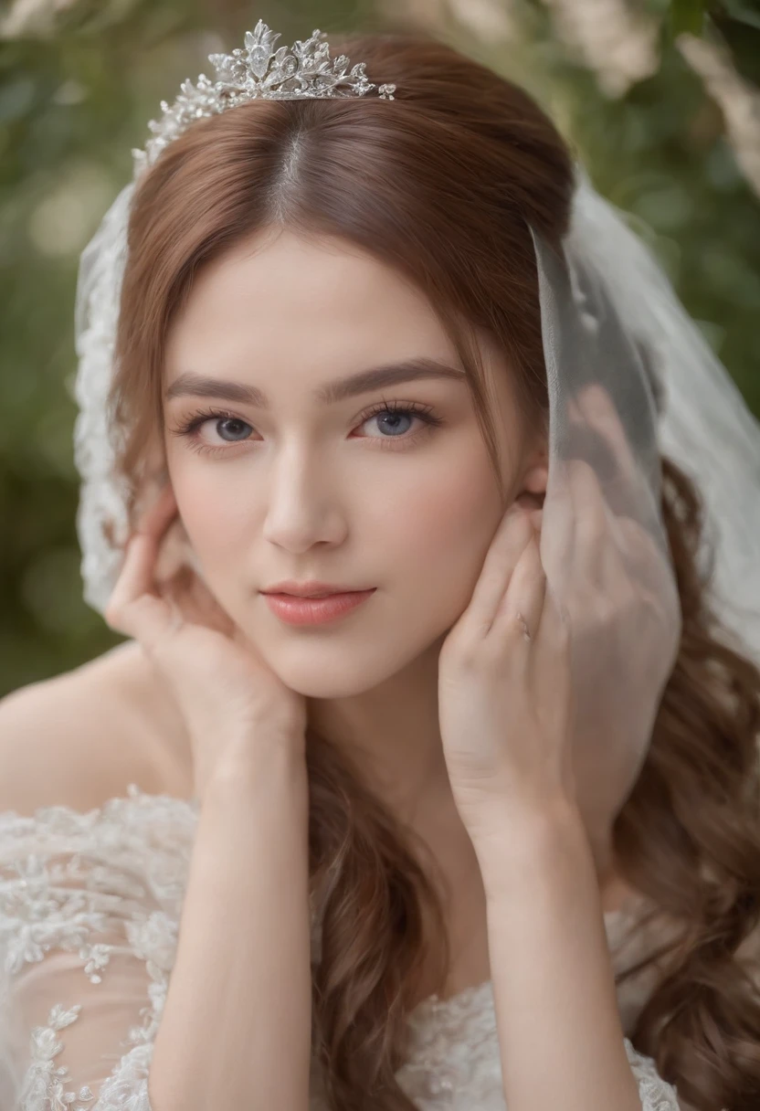 perfect figure beautiful woman:1.4,Layered Hair Style,Protruding cleavage,wedding gown:1.5,Highly Detailed Face and Skin Textur,二重まぶた,Whiten the skin,long whitr hair,Blue Eyes