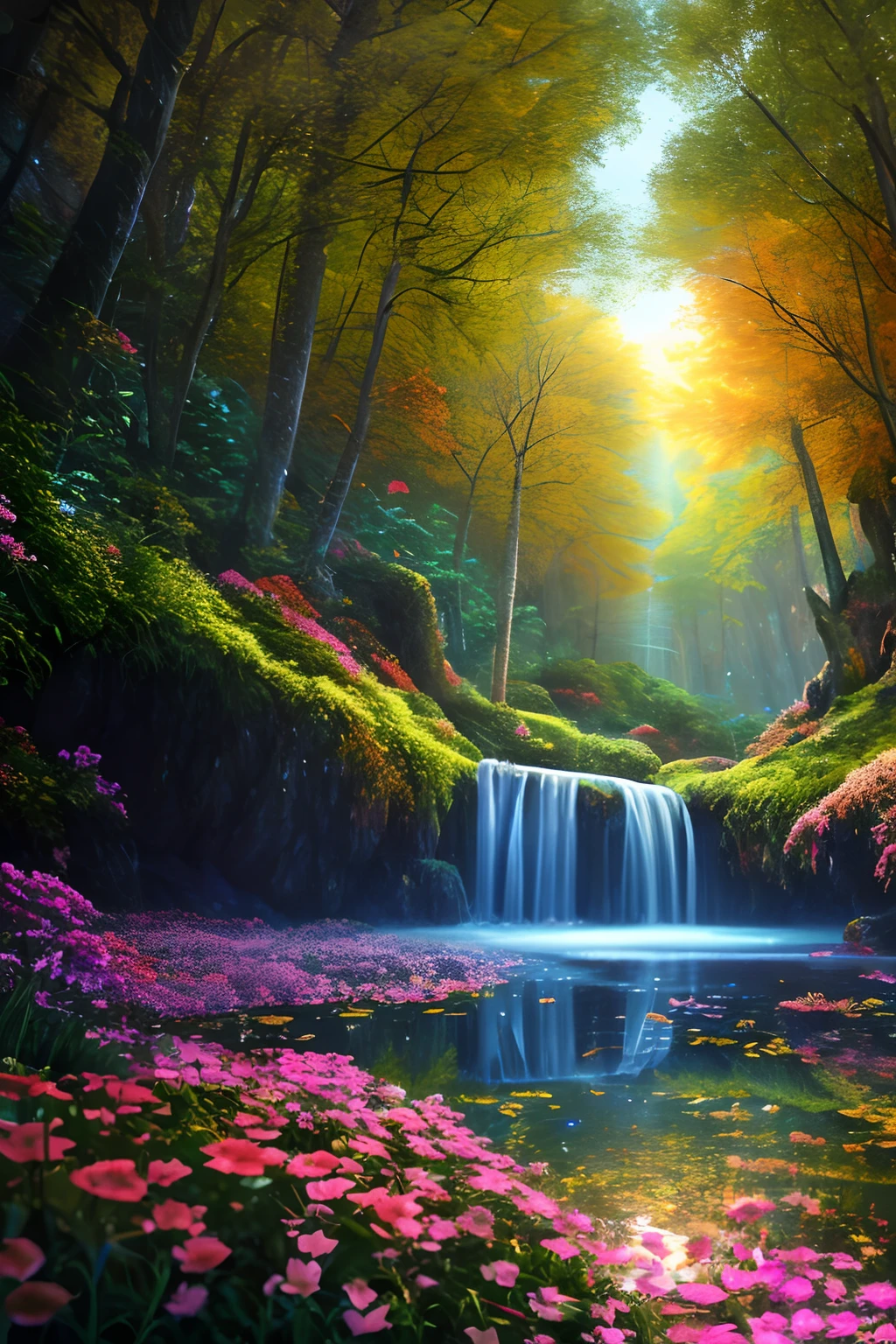 masterpiece, best quality, high quality,extremely detailed CG unity 8k wallpaper, An enchanting and dreamy scene of a fantasy forest, with towering trees, glowing mushrooms, and hidden fairy glens, creating a sense of mystique and enchantment, artstation, digital illustration, intricate, trending, pastel colors, oil paiting, award winning photography, Bokeh, Depth of Field, HDR, bloom, Chromatic Aberration ,Photorealistic,extremely detailed, trending on artstation, trending on CGsociety, Intricate, High Detail, dramatic, art by midjourney