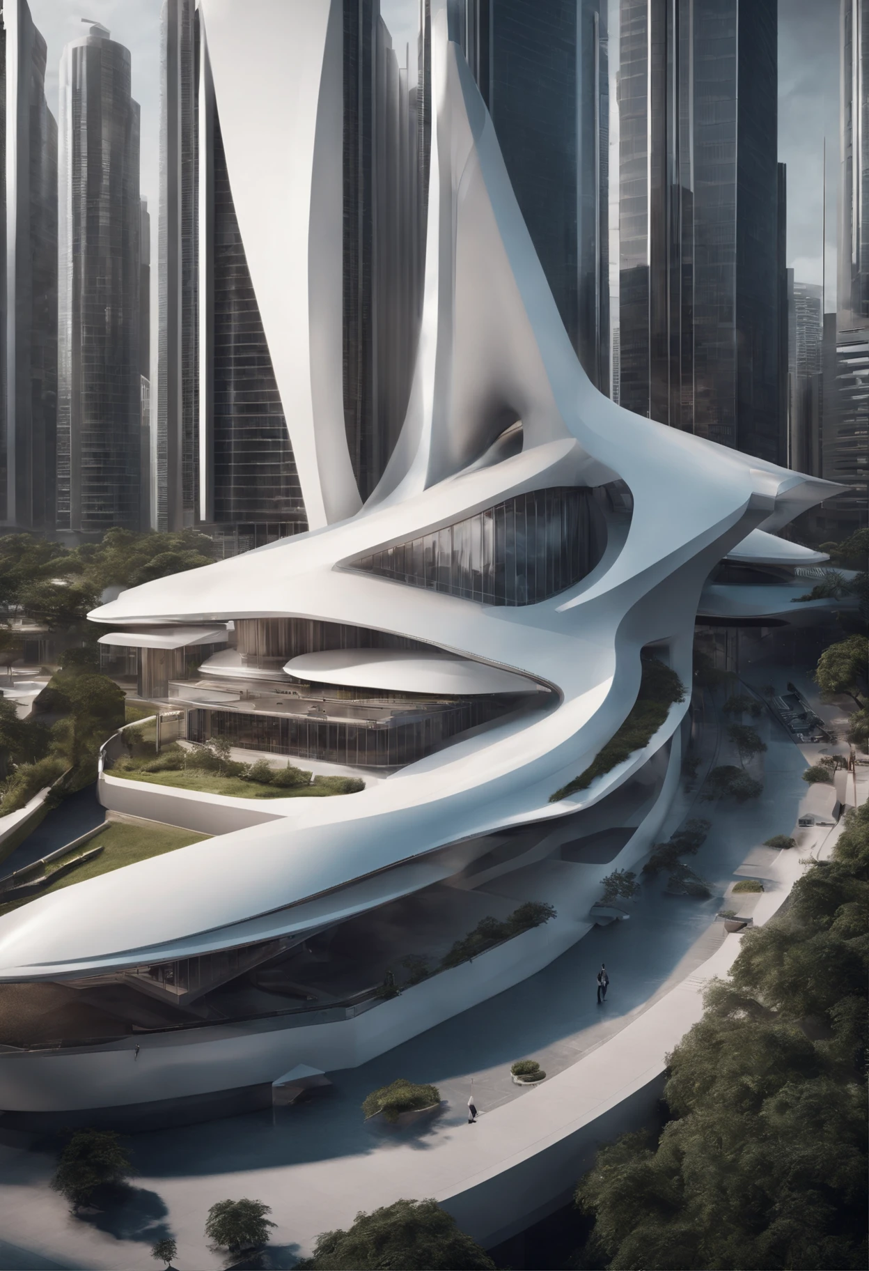 Explore the futuristic world of isometric architecture with a touch of Zahahadid's iconic style. Imagine towering buildings with sharp angles and sleek curves, all rendered in stunning detail.