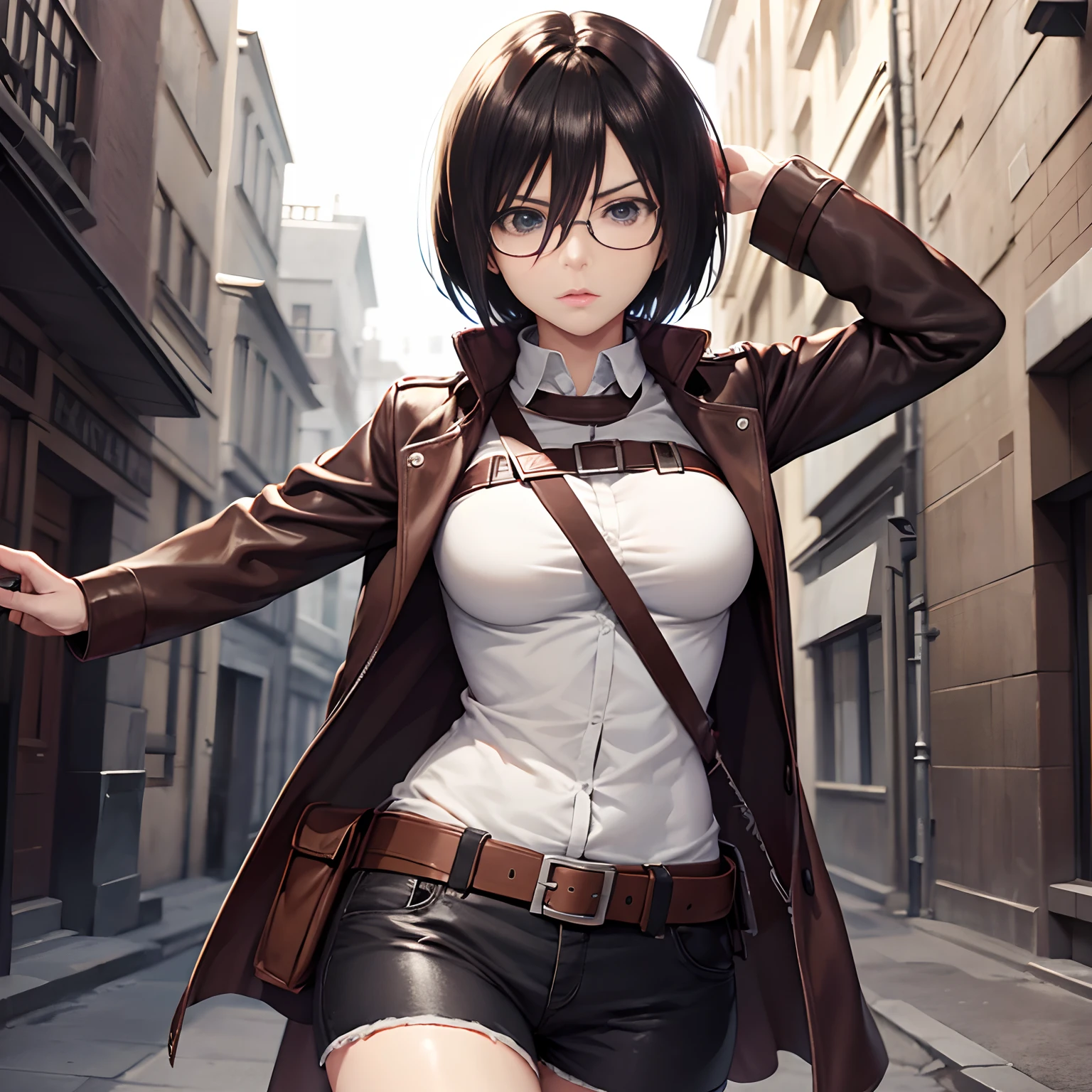 Mikasa Ackerman con lentes y audifonos
