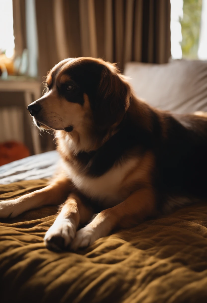Girl in dog position on bed with legs open and face down, 19 year old, high quality,