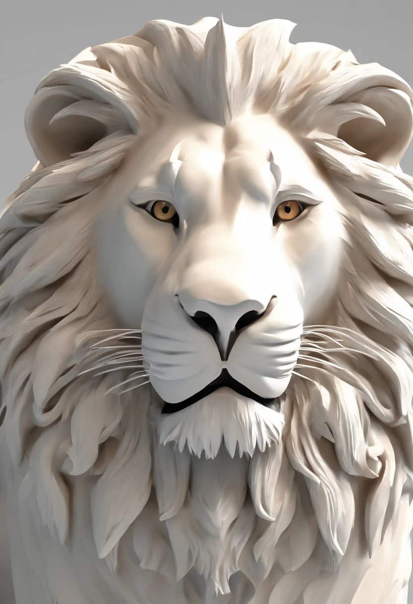 Lion blanc dirige vers un mantagne blanche