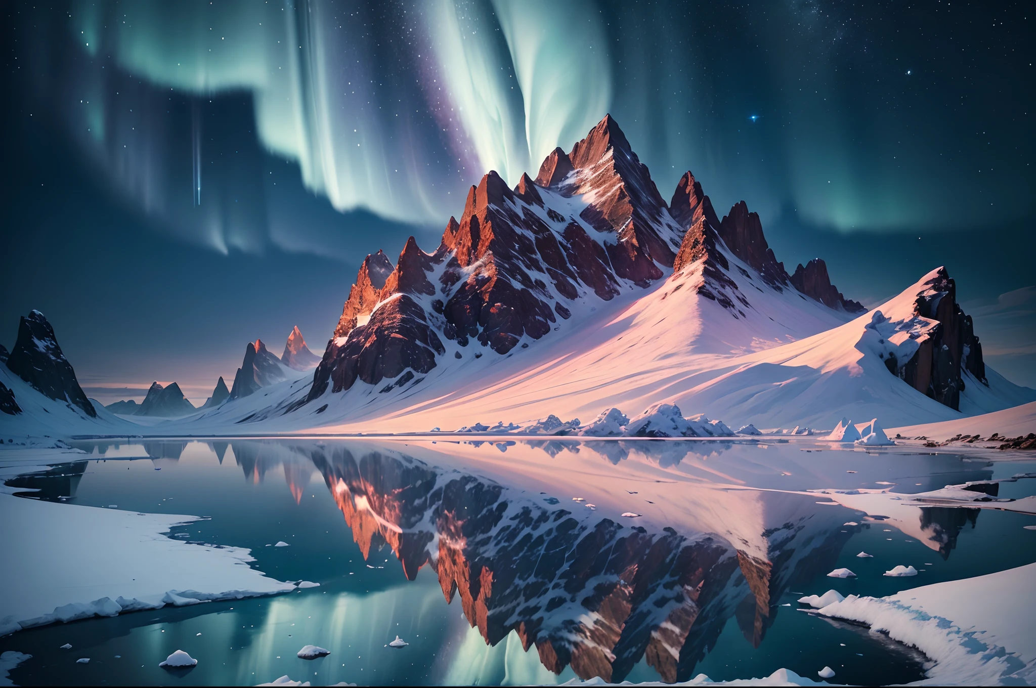 (best quality,4k,8k,highres,masterpiece:1.2),ultra-detailed,(realistic,photorealistic,photo-realistic:1.37),Aurora on the Skyfall,antarctica,beautiful landscapes,dynamic aurora lights,icy cliffs,snow-covered mountains,crystal clear reflections,incredible colors,vivid and vibrant blues and greens,magical atmosphere,serene and peaceful,night sky filled with stars,dreamy and surreal,majestic icebergs,glistening snow,morning mist,dramatic clouds,distant penguins exploring,wild and untouched nature,silent and still,majestic frozen waterfalls,sparkling ice crystals dancing in the air,subtle shades of pink and purple,gentle breeze brushing against your face,reflective surfaces,spectacular light show,magical and ethereal,sub-zero temperatures,icy cool tones,peaceful silence,remote and secluded wilderness,giant mountains rising from the ice,mirage of colors blending and swirling,awe-inspiring beauty,serene and otherworldly,pure and untouched environment,tranquil and still waters,astounding natural phenomenon