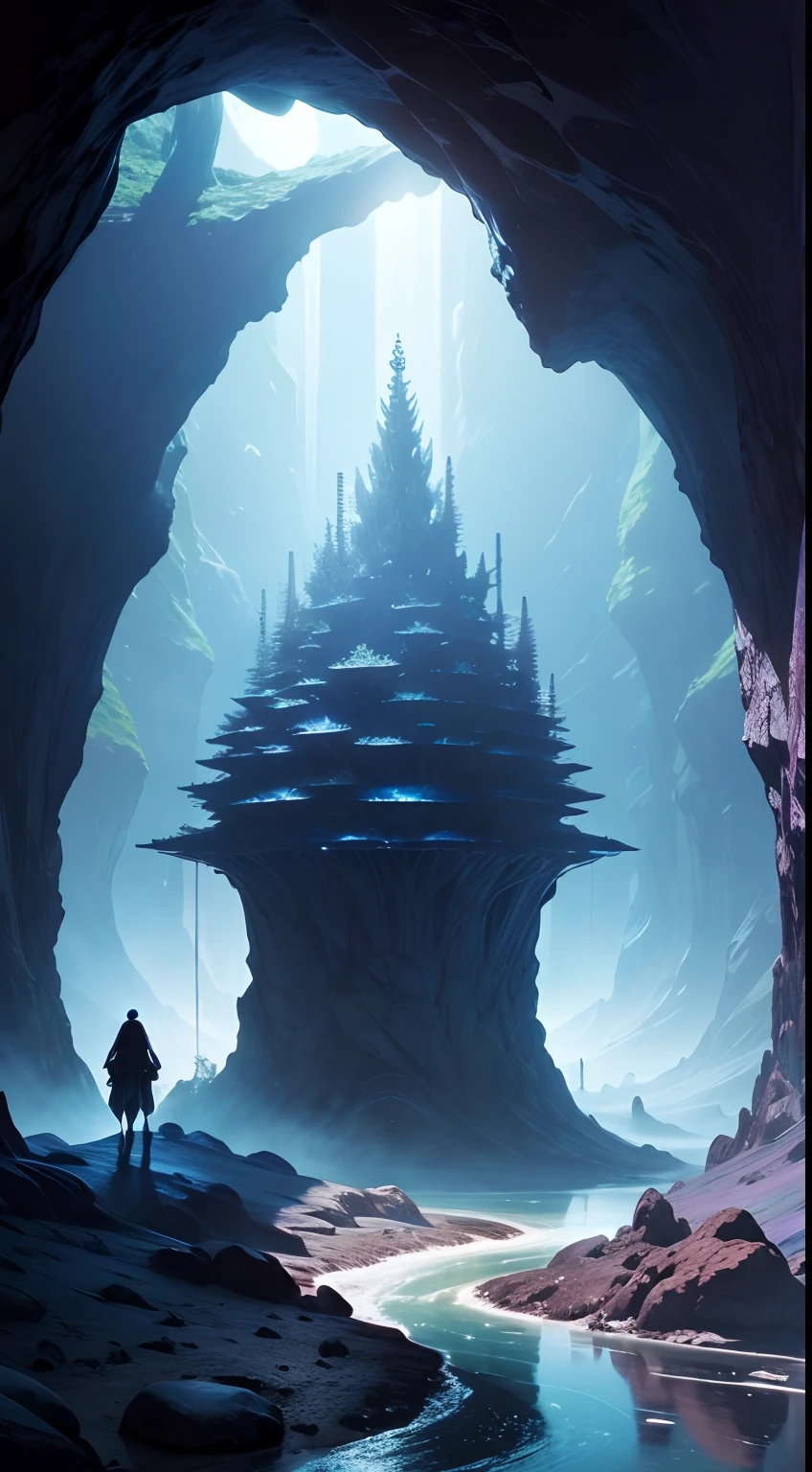 When I landed on the surface of the moon, I was amazed by what I saw. I found a magnificent scene, as if I were in a magical dreamland. The lunar underworld is a vast and mysterious labyrinth full of incredible wonders. The huge cave extends to the horizon and emits a faint blue light, like a dreamy aura. The interior of the cave is covered with colorful crystals that emit a dazzling glow, making you feel like you are in a magical crystal palace. At the end of the cave, a huge underground river flows slowly. The river has a mysterious purple color and gives off an intoxicating fragrance. Colorful plants float on the surface of the water, which shimmer in enchanting colors in the faint moonlight, like a dreamlike wonderland. Walking along the river, I found a huge underground forest. The trees rise tall, with dense foliage and flourishing. The trunk is covered with a strange texture, smooth and powerful, as if it contains endless energy. The animals in the forest are also unique and exotic, birds spread their wings and emit beautiful songs, and small animals play under the trees, like a harmonious and peaceful small world. Out of the underground forest, I came to a vast underground plain. The plain is covered with soft moon dust, like delicate fluff, and it makes a slight sound when stepping on the foot. At the end of the plain is a huge underground city. Towering buildings stand on the plain and exude modern technology. Through the transparent façade of the building, you can see the people coming and going in the city. This underground world made me feel the boundless imagination and creativity of human beings, and it is a mysterious and fascinating place.