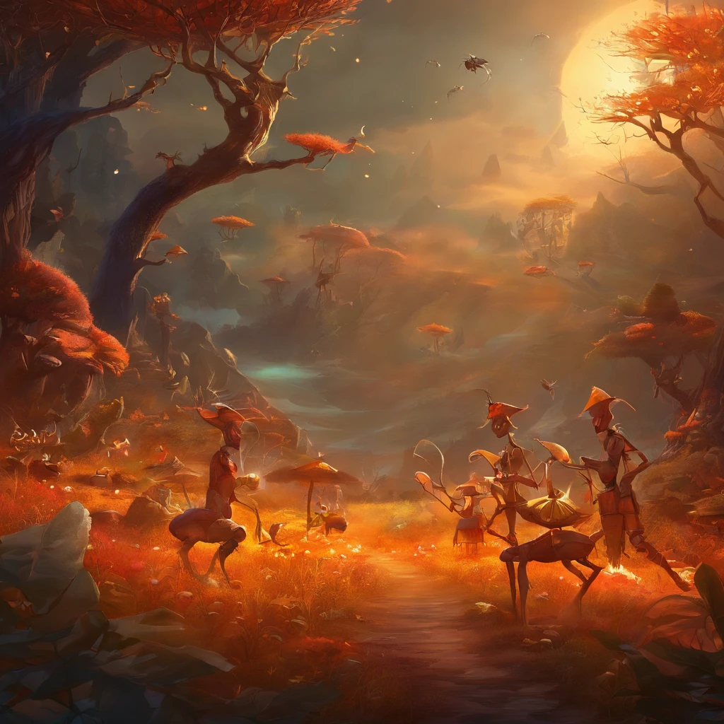Halloween ants，Center composition，（tmasterpiece，Best quality：1.2），the best lights，The best shadow，Render the background, stylized 3d render