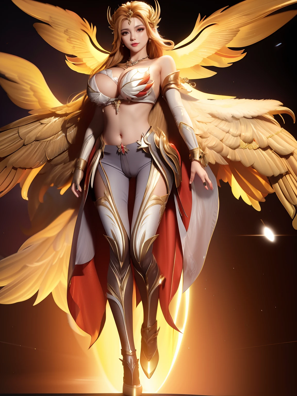 1GIRL, SOLO, COQUETTE, (LONG HAIR, HAIR ORNAMENT, NECKLACE), (HUGE FAKE BOOBS:1.3), (STREET CITY BACKGROUND), (FUTURISTIC PHOENIX MECHA CROP TOP, ROYAL CAPE, CLEAVAGE:1.2), (SKINTIGHT YOGA HOTPANTS, HIGH HEELS:1.2), (PERFECT BODY, FULL BODY VIEW:1.5), (LOOKING AT VIEWER), (WALKING:1.2), MUSCLE ABS:1.3, ULTRA HIGHT DEFINITION, 8K, 1080P.