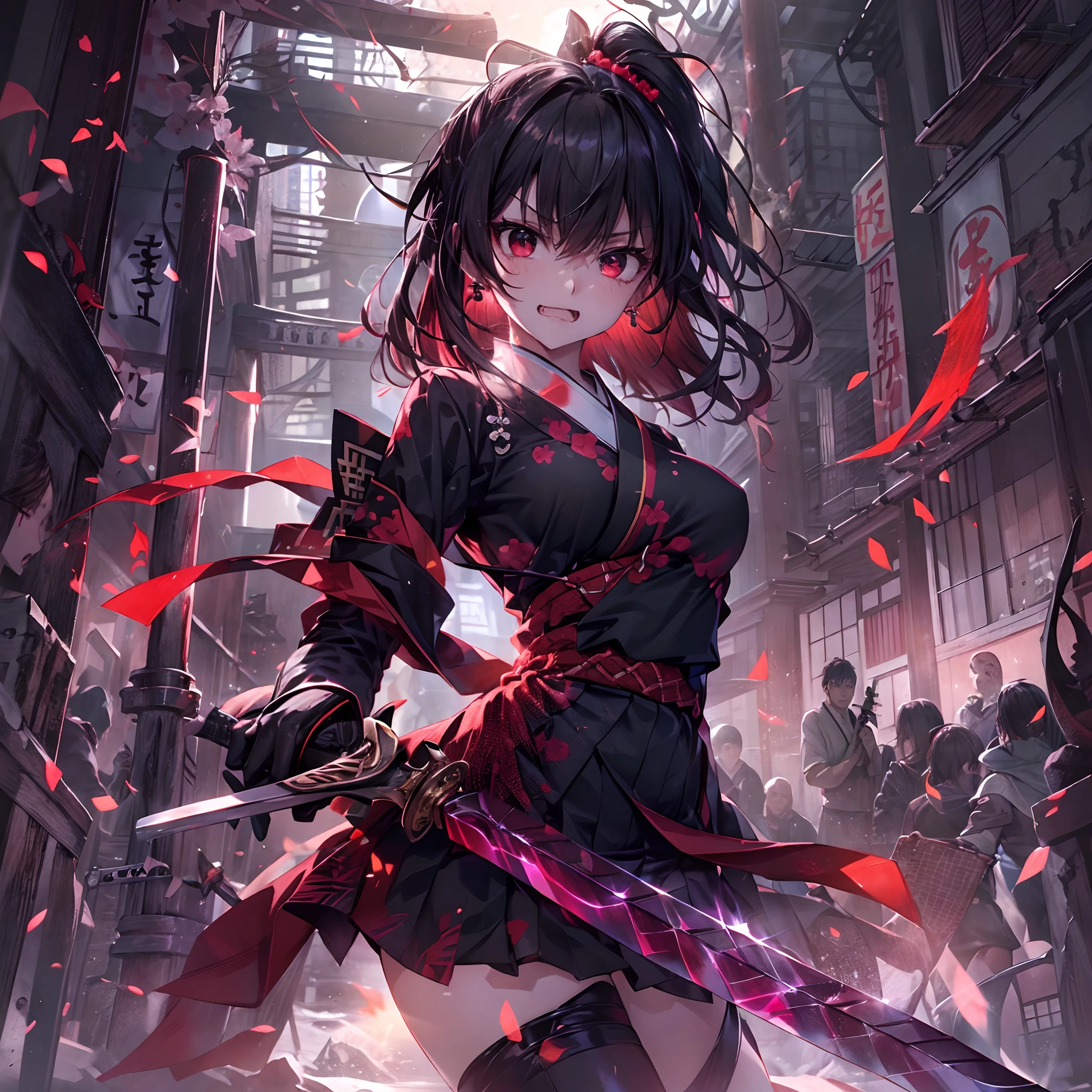 Background with、Holding the sword