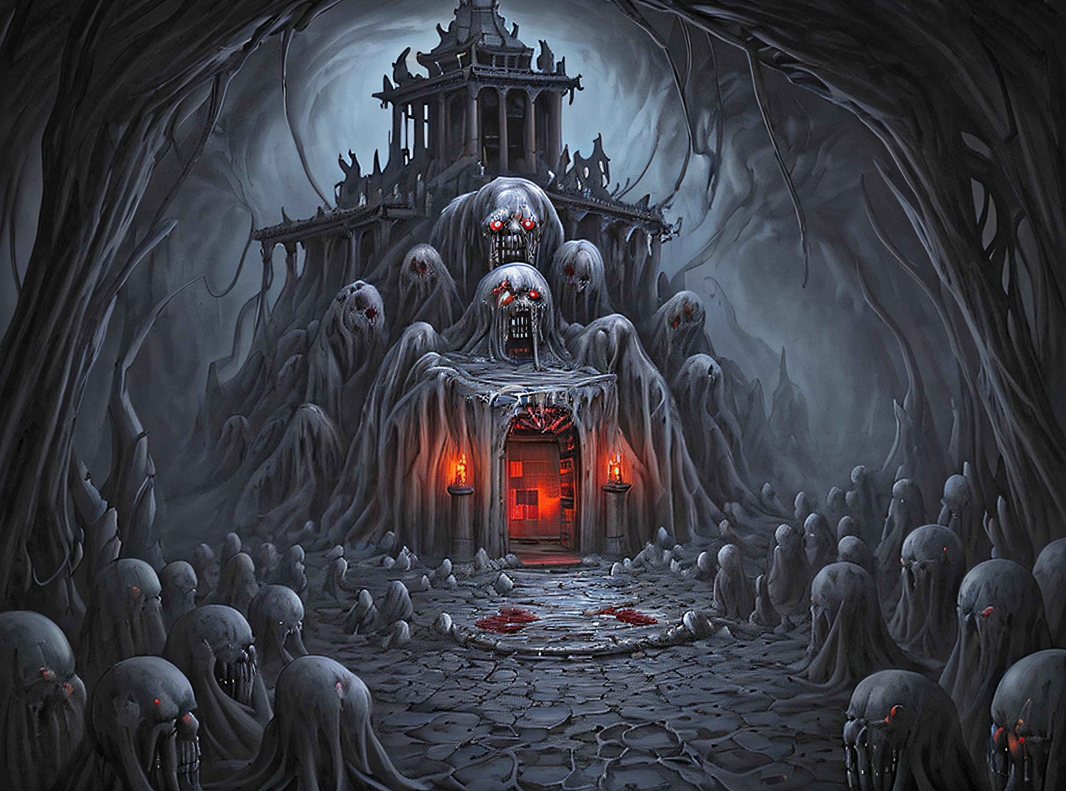 Hell is a supernatural place mentioned in many religions and civilizations. Hell is where souls will reside after leaving earth. Most religions believe that Hell is a place of detention and punishment for sinful souls. It is believed that people who do many evil deeds will be sent to the 18 levels of hell after death and will not be reborn.There are 8 large prison doors and 128 small prison doors. Each prison door has its own type of punishment, disembowelment, heart extraction, boiling in a cauldron of boiling oil, cutting off legs, cutting off hands, sawing people... Every style is full of pain and horror.