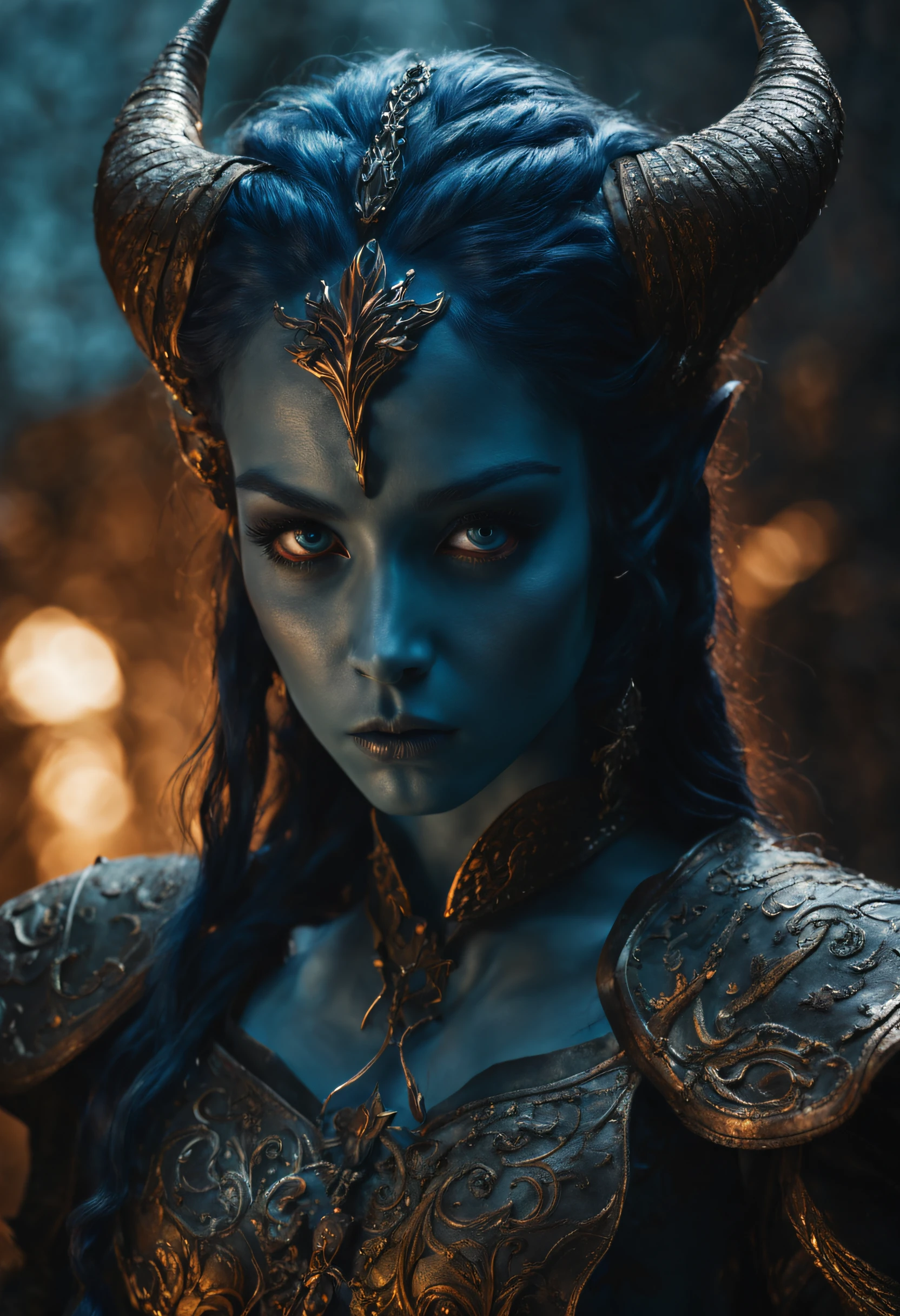 ~*~Breathtaking~*~ cinematic realistic close-up shot in a movie scene, vibrant colors, highly detailed, presented in cinemascope, creating a moody atmosphere.
A CREATURE WITH LARGE, BRIGHT, BLUISH EYES, HUNCHBACKED, AND WITH A FEW STRANDS OF HAIR ON ITS HEAD, WAS EVIL AND GLOOMY;